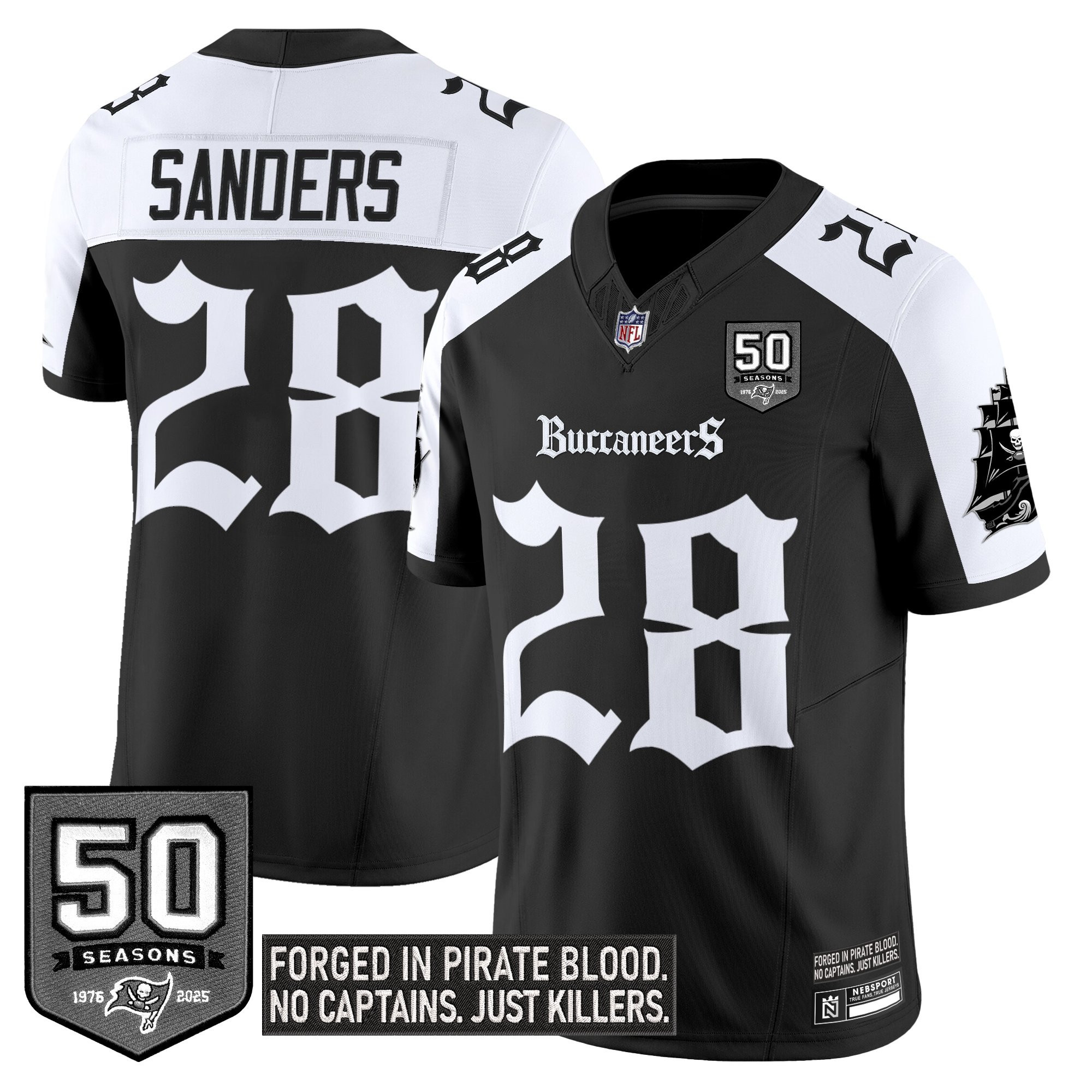 Shilo Sanders Men's Tampa Bay Buccaneers Gothic Pirate Shadows Edition Limited Alternate Jersey - All Stitched