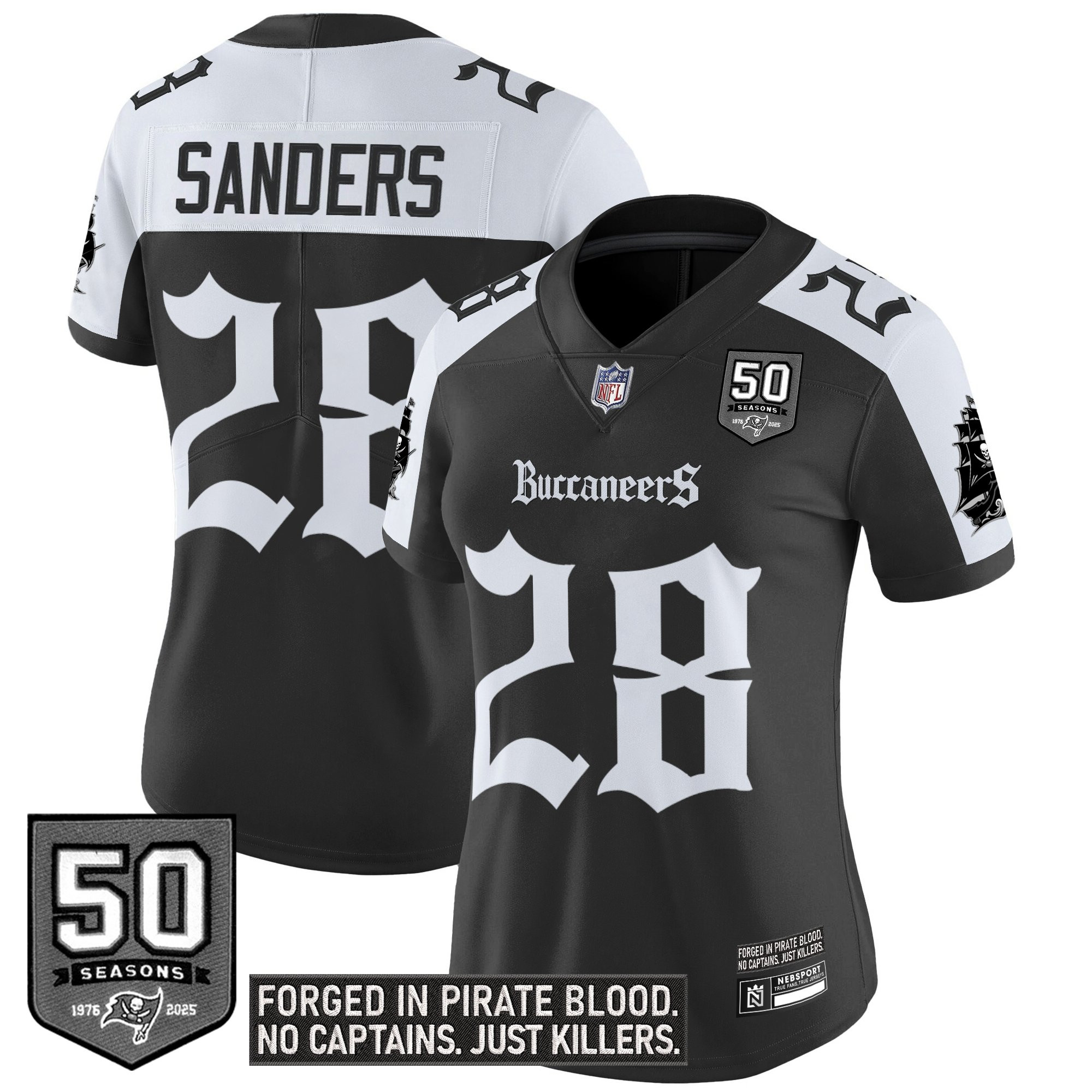 Shilo Sanders Women's Tampa Bay Buccaneers Gothic Pirate Shadows Edition Vapor Limited Alternate Jersey - All Stitched