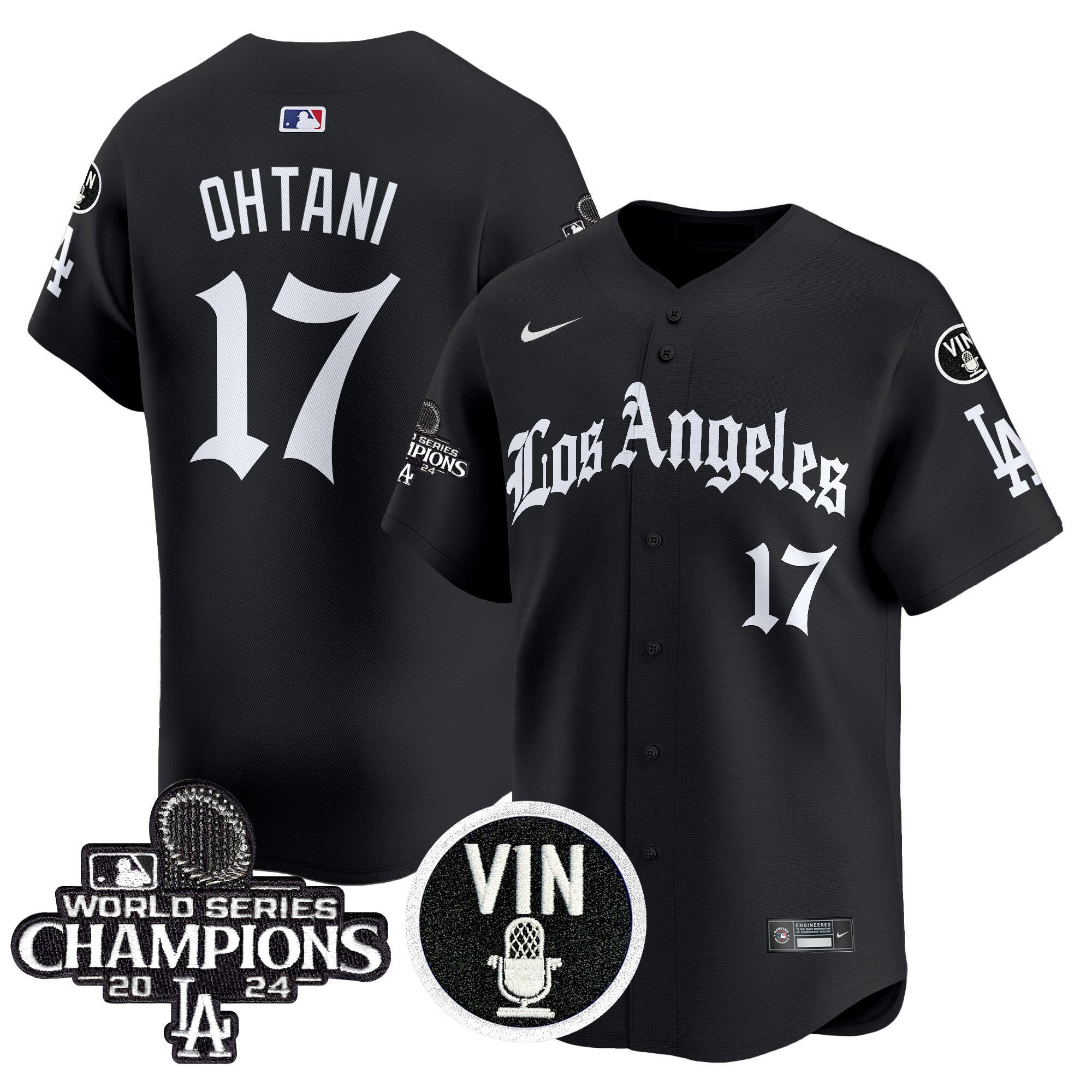 Shohei Ohtani Men's Los Angeles Dodgers 2025 LA Gothic Style Vapor Premier Limited Black Jersey - All Stitched