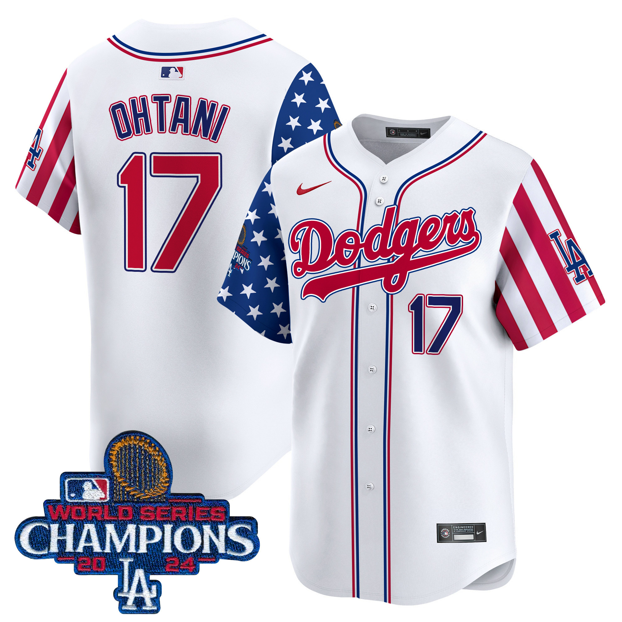 Shohei Ohtani Men's Los Angeles Dodgers American Style 2024 World Series Champions Vapor Premier Limited White Jersey - All Stitched