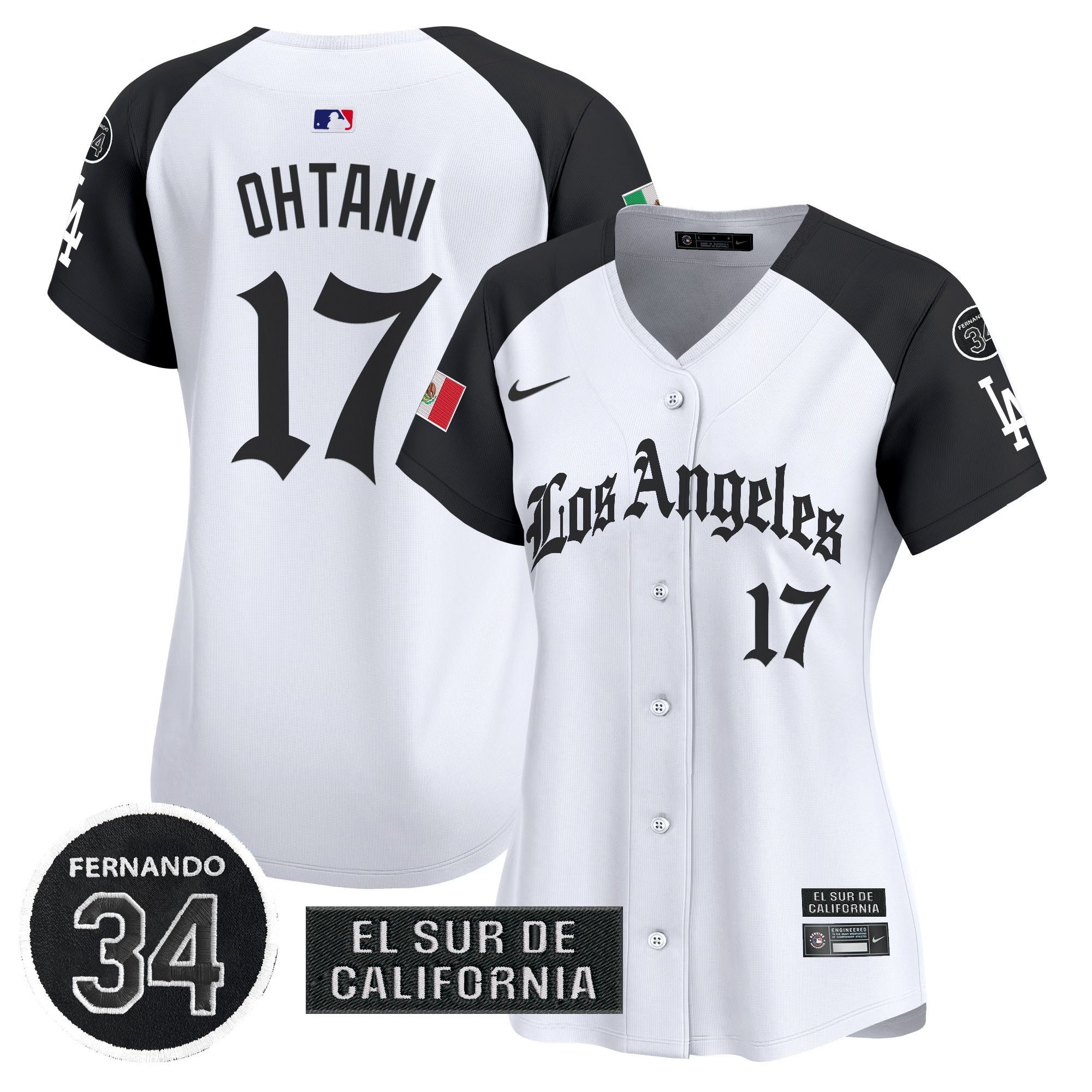 Shohei Ohtani Women's Los Angeles Dodgers Mexico 2025 LA Gothic Style Vapor Premier Limited Alternate Jersey - All Stitched