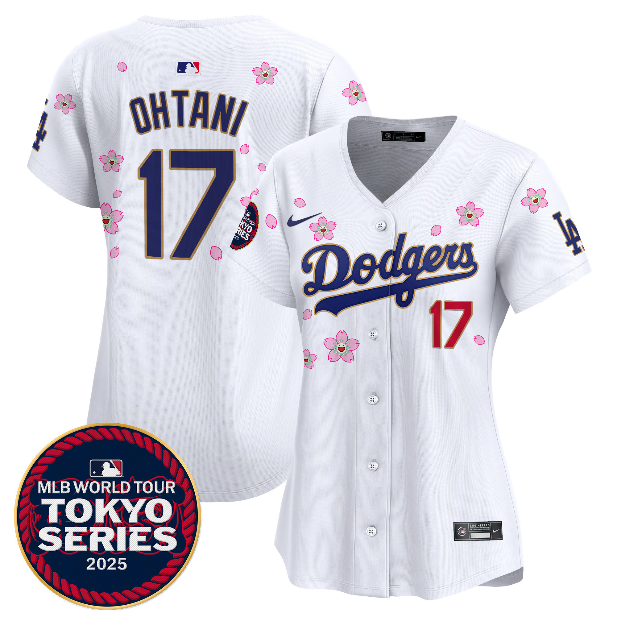 Shohei Ohtani Women's Los Angeles Dodgers Tokyo Series 2025 Gold Trim Vapor Premier Limited White Jersey V2 - Stitched