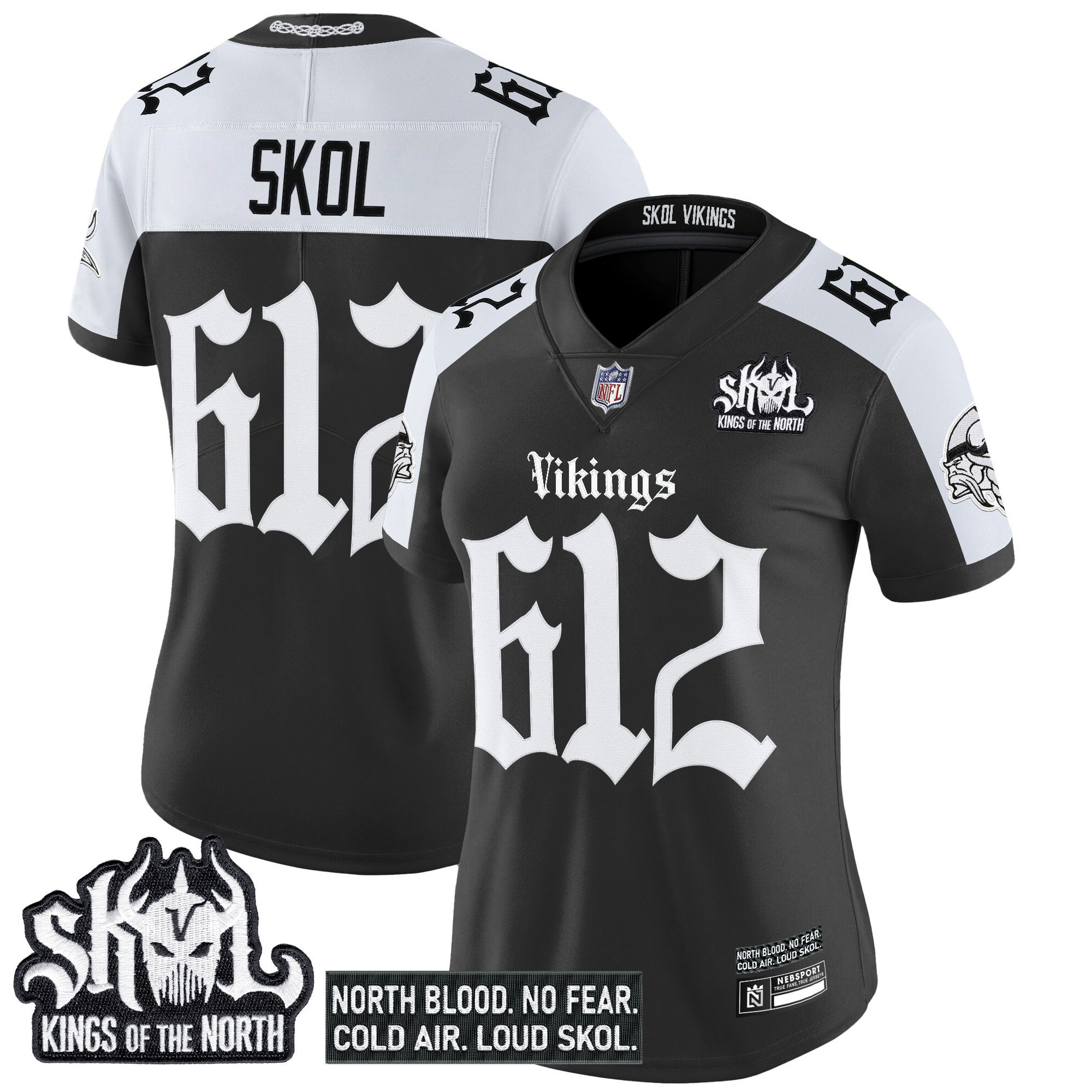 Skol 612 Women's Minnesota Vikings Gothic Norseblood Edition Vapor Limited Alternate Jersey - All Stitched