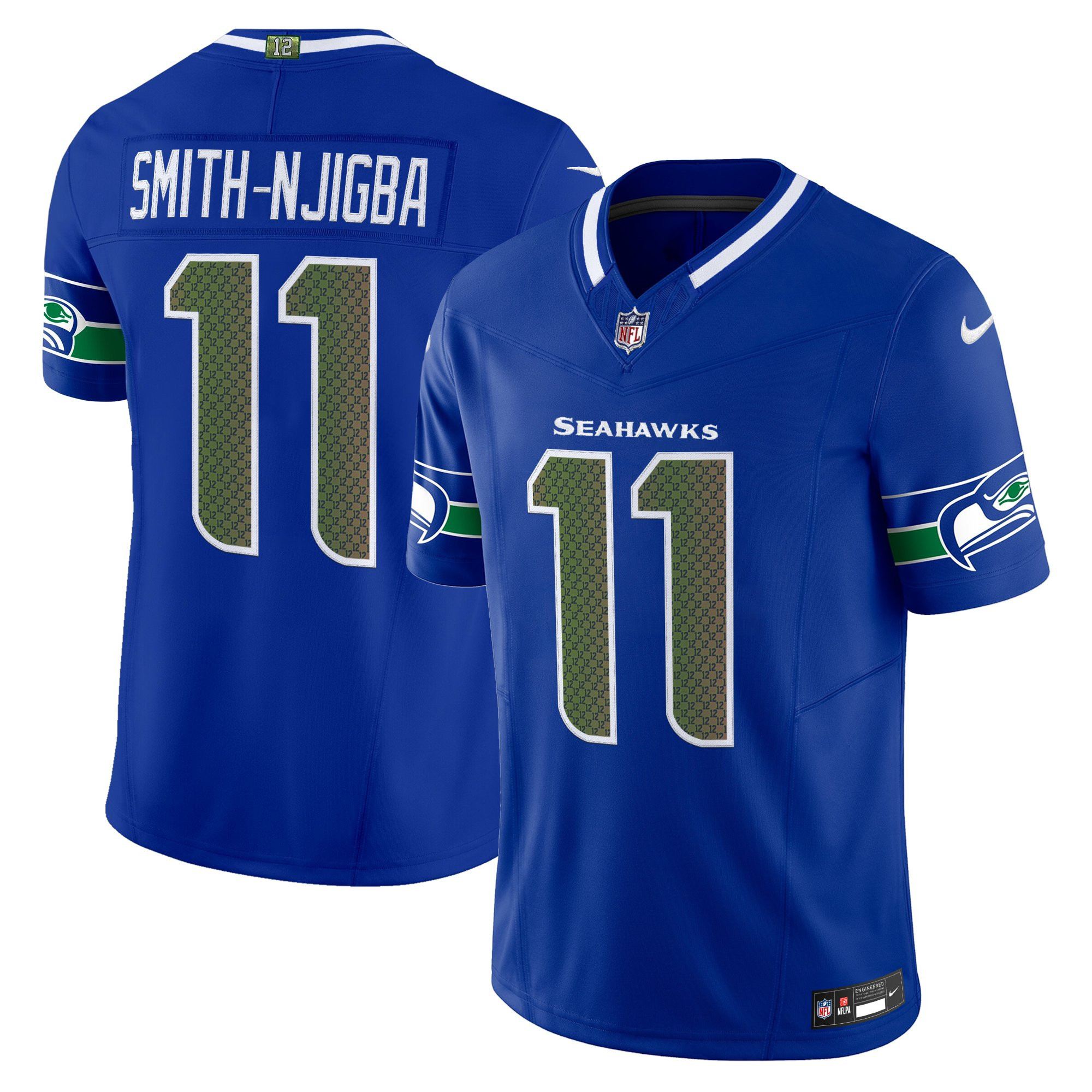 Smith-Njigba Men's Seattle Seahawks 2025 Rivalries Vapor Limited Royal Jersey - All Stitched