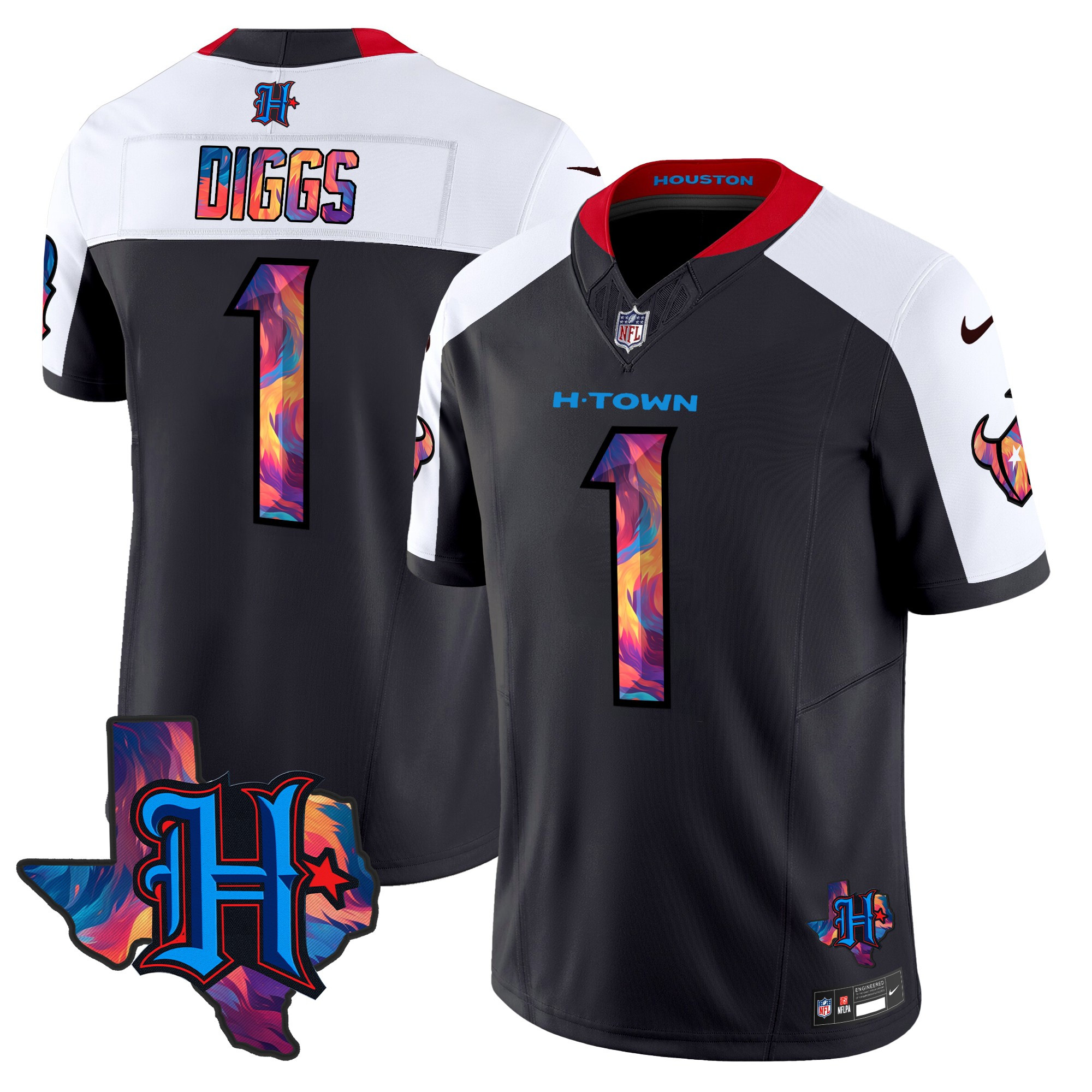 Stefon Diggs Men's Houston Texans 2024 Special Vapor Limited Navy Alternate Jersey - All Stitched