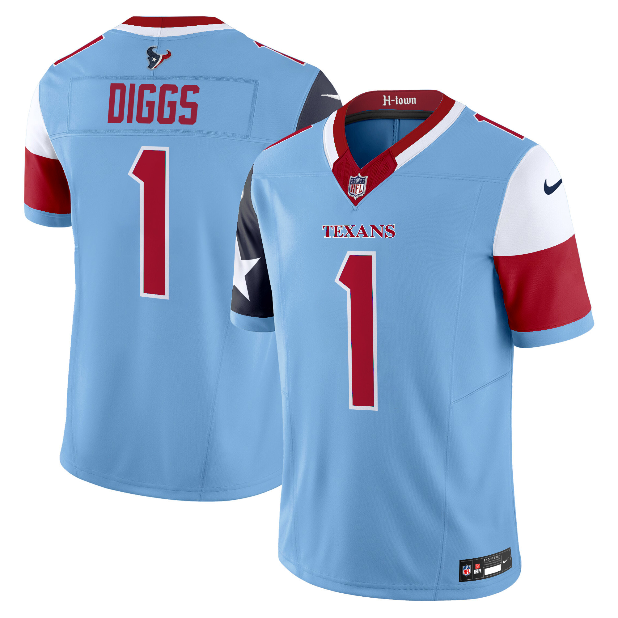 Stefon Diggs Men's Houston Texans 2024 Vapor Limited Blue Jersey V5 - All Stitched