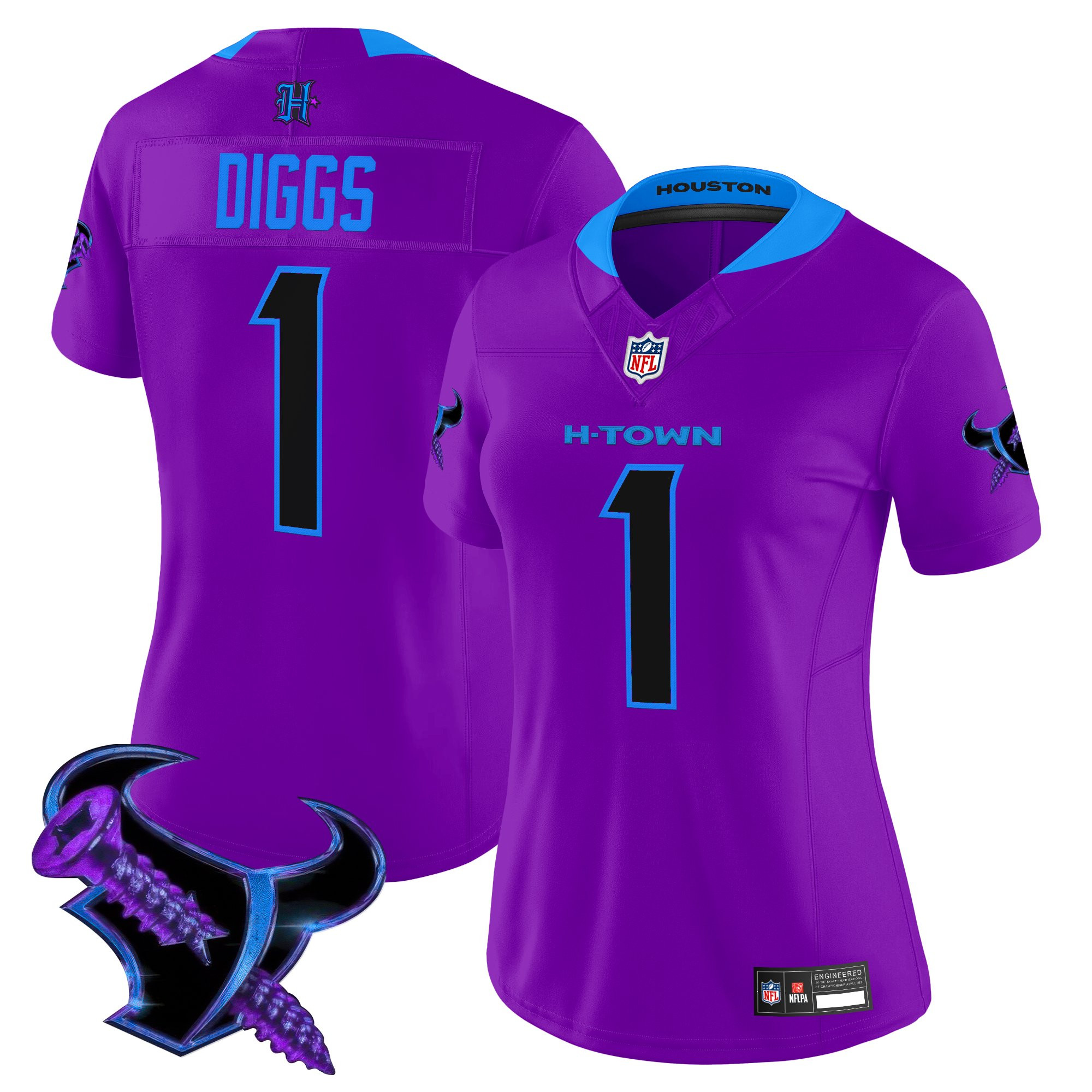 Stefon Diggs Women's Houston Texans 2025 DJ Screw Vapor Limited Purple Jersey - All Stitched