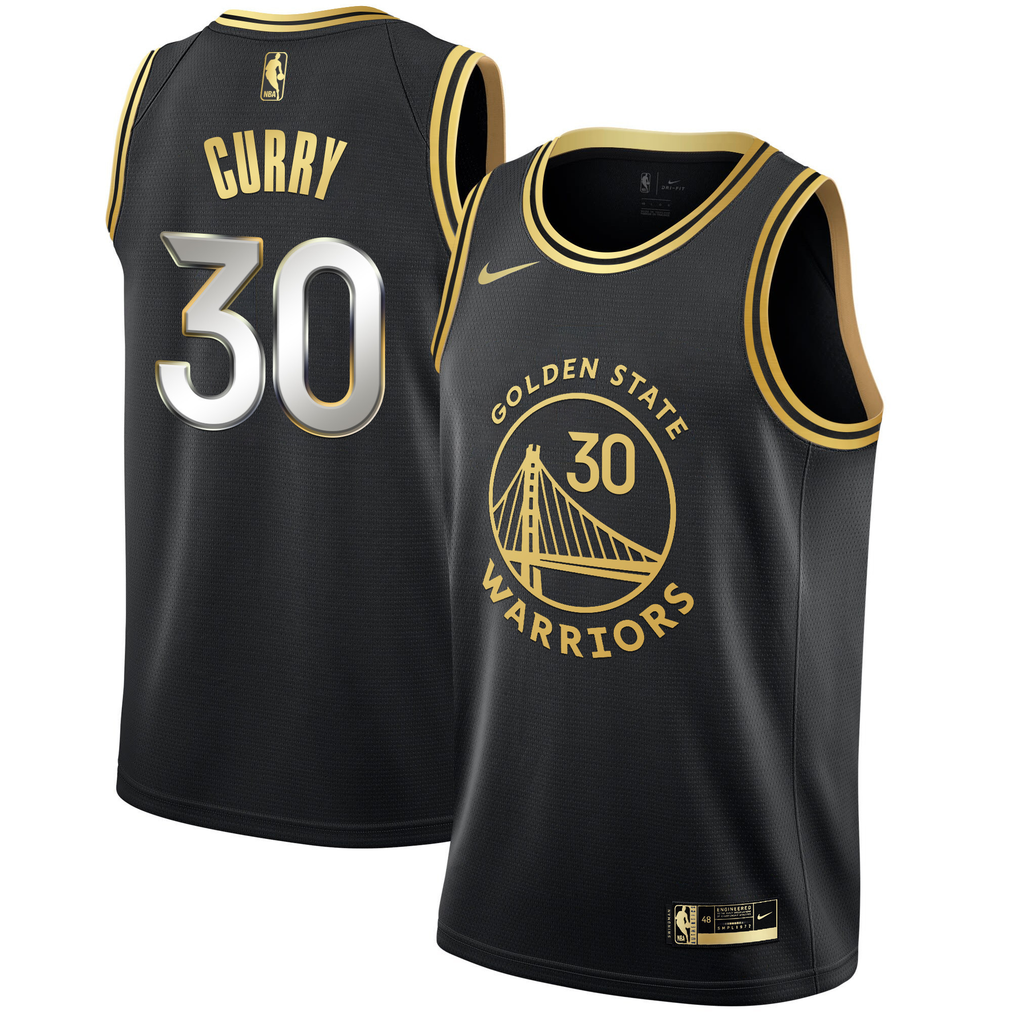 Stephen Curry Men's Golden State Warriors Black Limited & Gold Black Limited Jersey - All Stitched