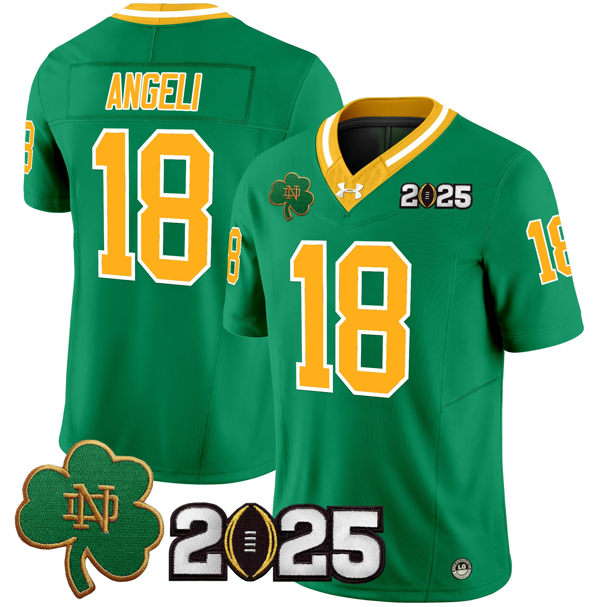 Steve Angeli Men's Notre Dame Fighting Irish 2025 CFP Final Patch Vapor Limited Throwback Jersey - All Stitched