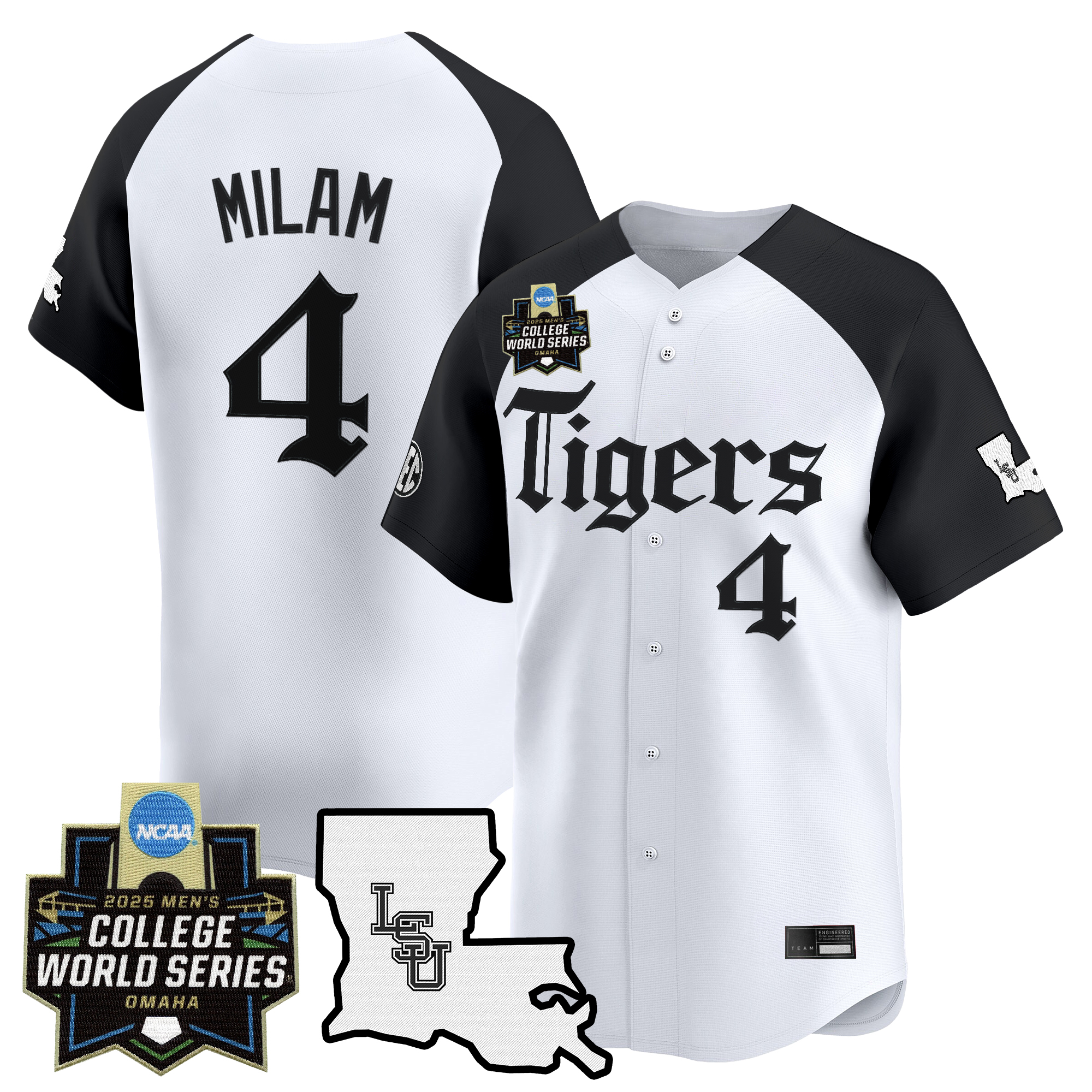 Steven Milam Men's LSU Tigers 2025 World Series Gothic Geaux Edition Vapor Premier Limited Alternate Jersey - All Stitched