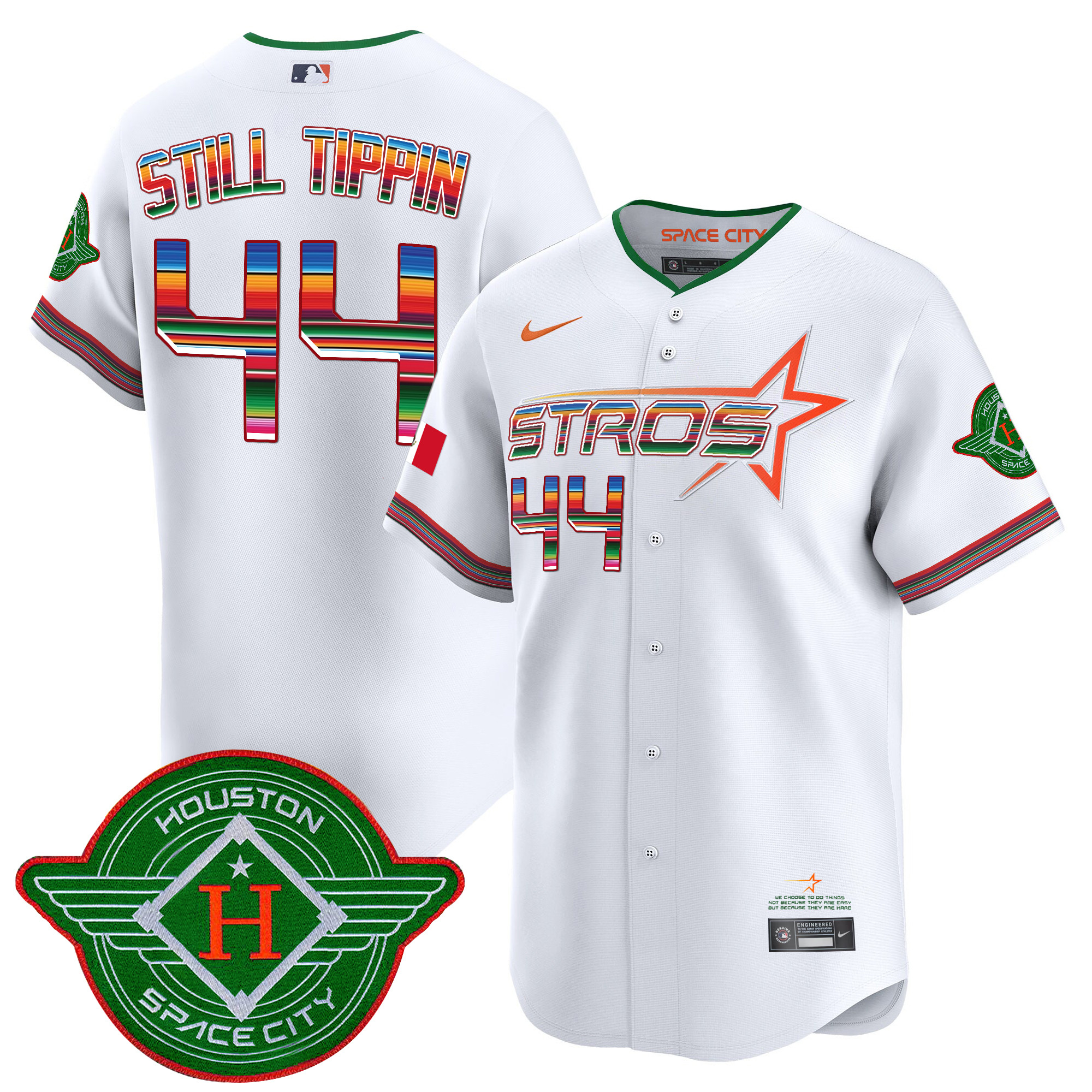 Still Tippin 713 Men's Houston Astros 2025 City Connect Mexico Vapor Premier Limited White Jersey - All Stitched
