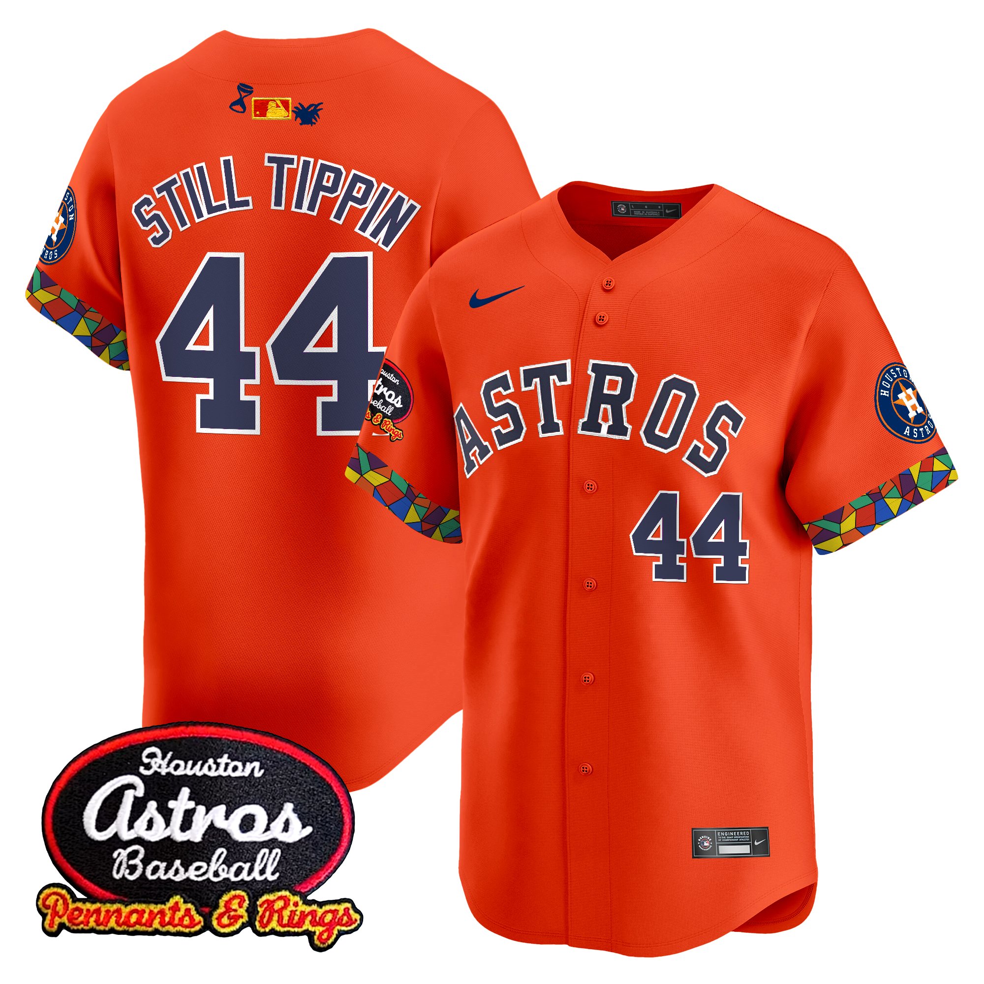 Still Tippin Men's Houston Astros x El Tiempo Cantina Vapor Premier Limited Orange Jersey - All Stitched