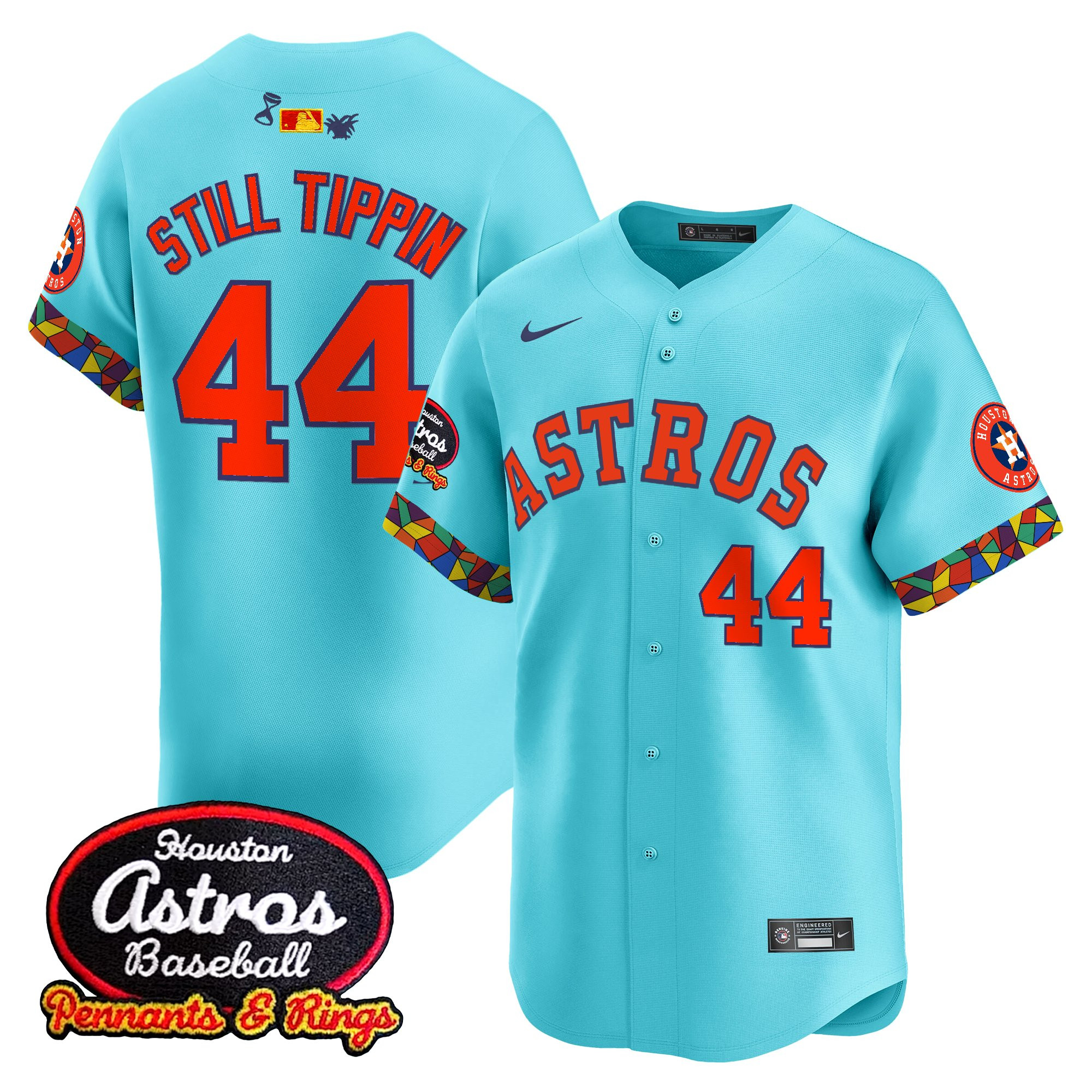Still Tippin Men's Houston Astros x El Tiempo Cantina Vapor Premier Limited Teal Jersey - All Stitched