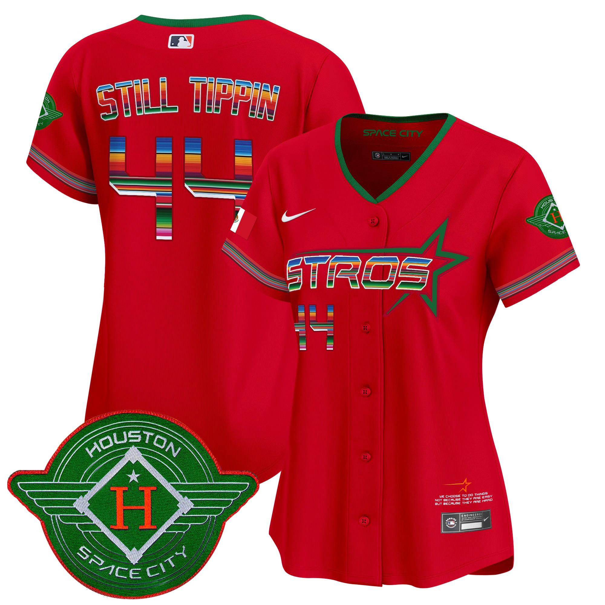 Still Tippin Women's Houston Astros 2025 City Connect Mexico Vapor Premier Limited Red Jersey - All Stitched