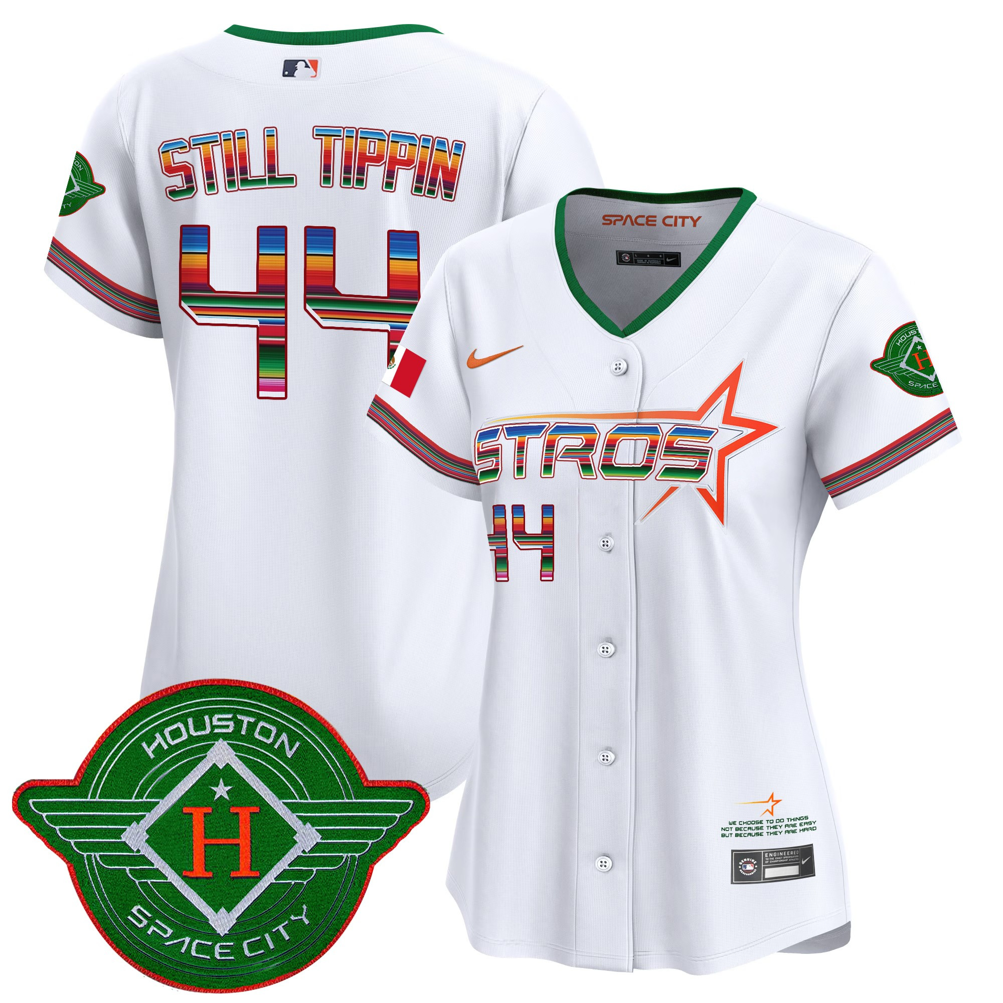 Still Tippin Women's Houston Astros 2025 City Connect Mexico Vapor Premier Limited White Jersey - All Stitched