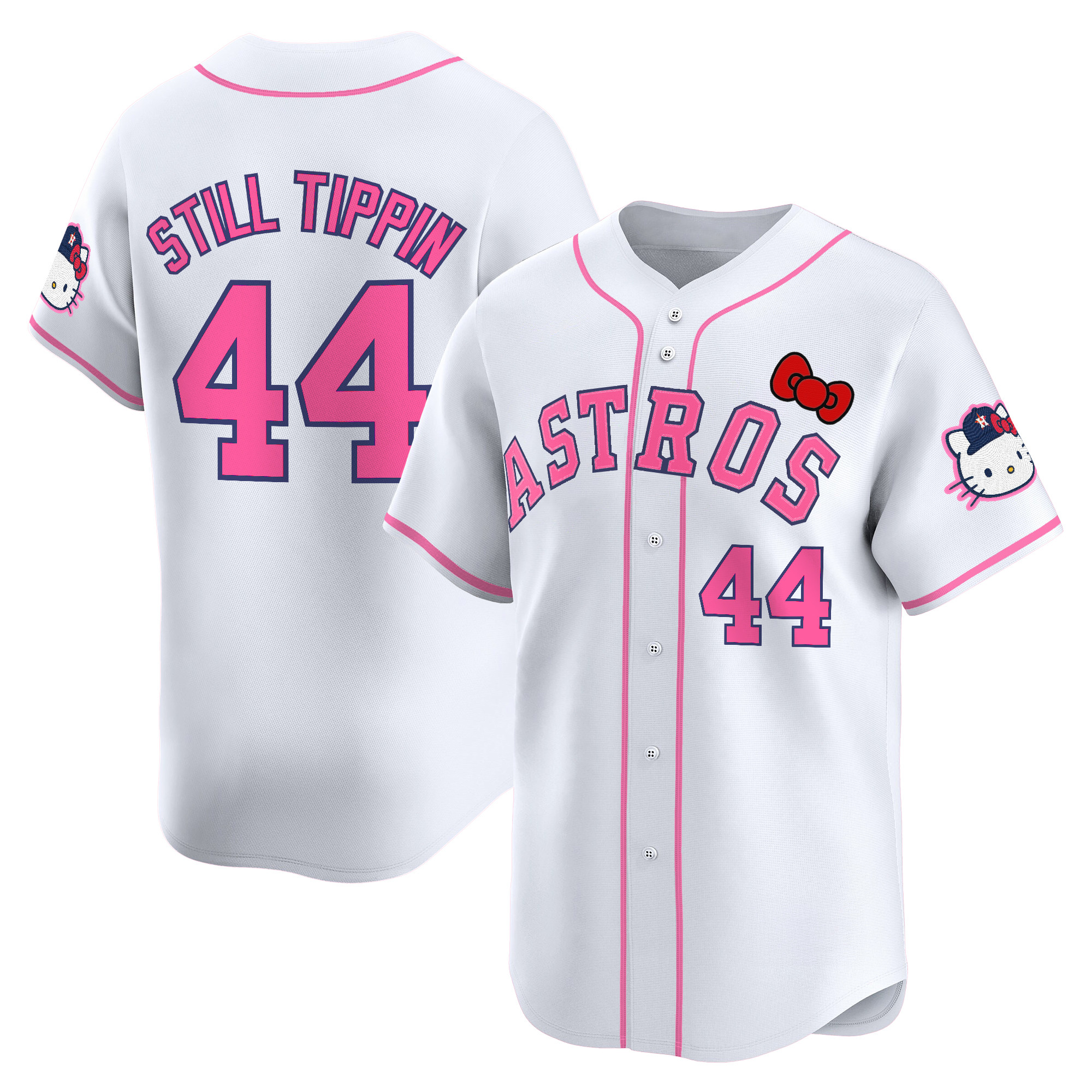 Still Tippin Youth's Houston Astros Hello Kitty Vapor Premier Limited White Jersey V2 - All Stitched