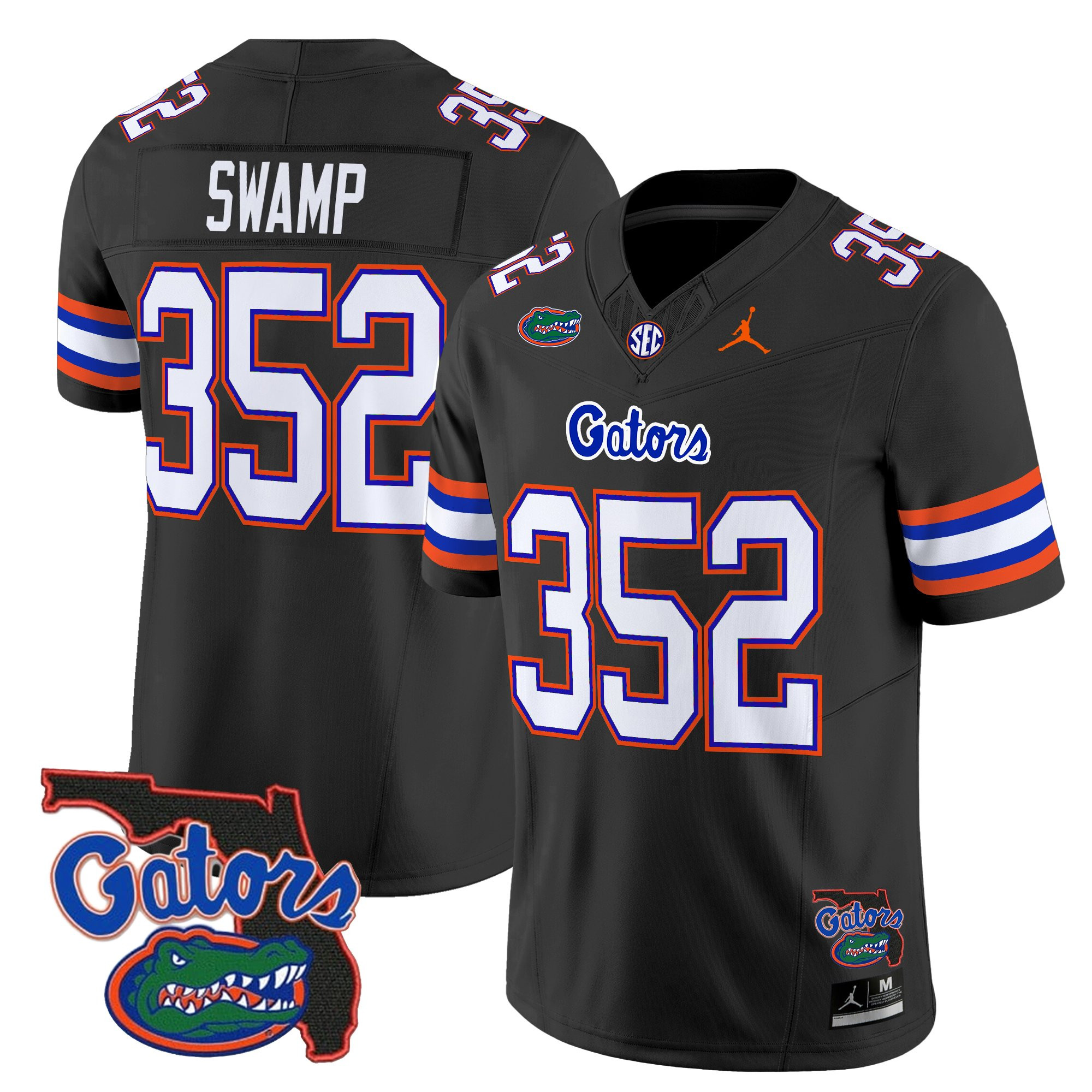 Swamp 352 Men's Florida Gators 2025 Florida Patch Vapor Limited Black Jersey - All Stitched
