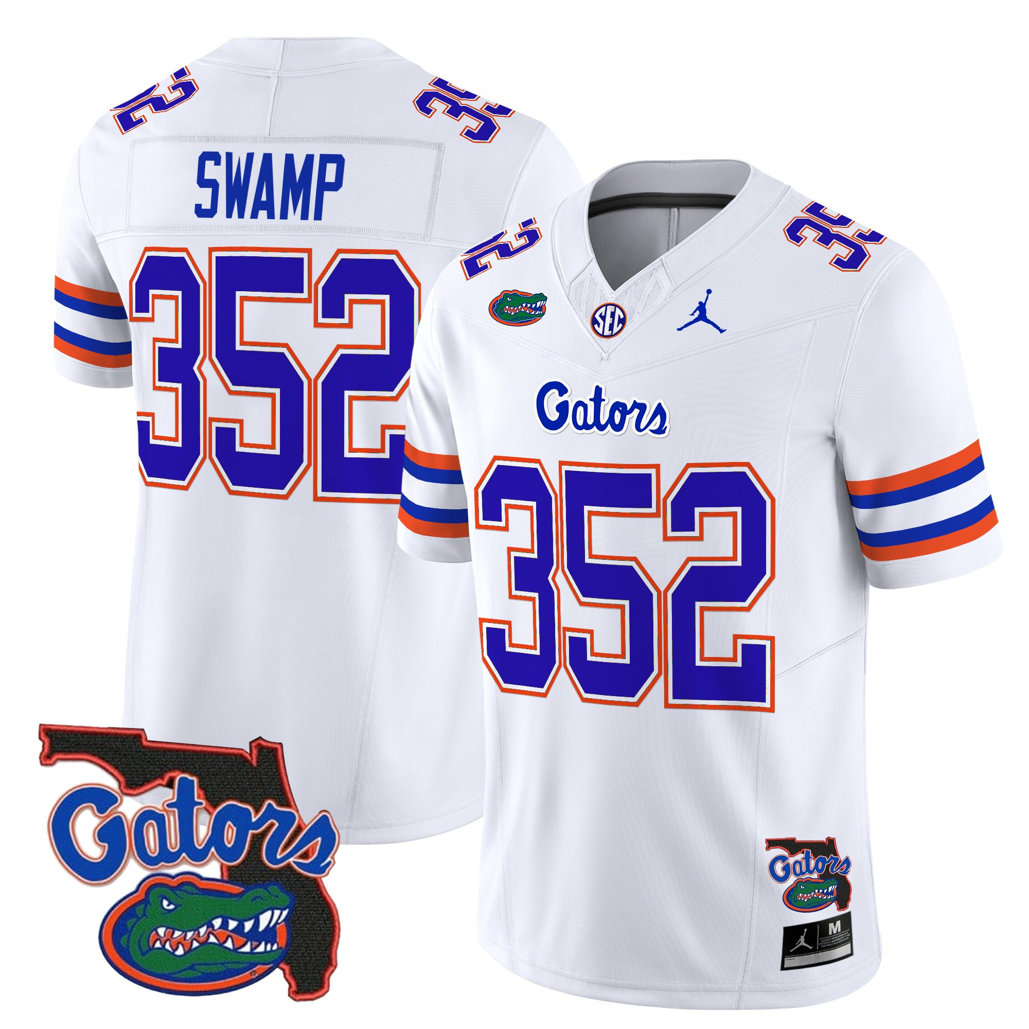 Swamp 352 Men's Florida Gators 2025 Florida Patch Vapor Limited White Jersey - All Stitched