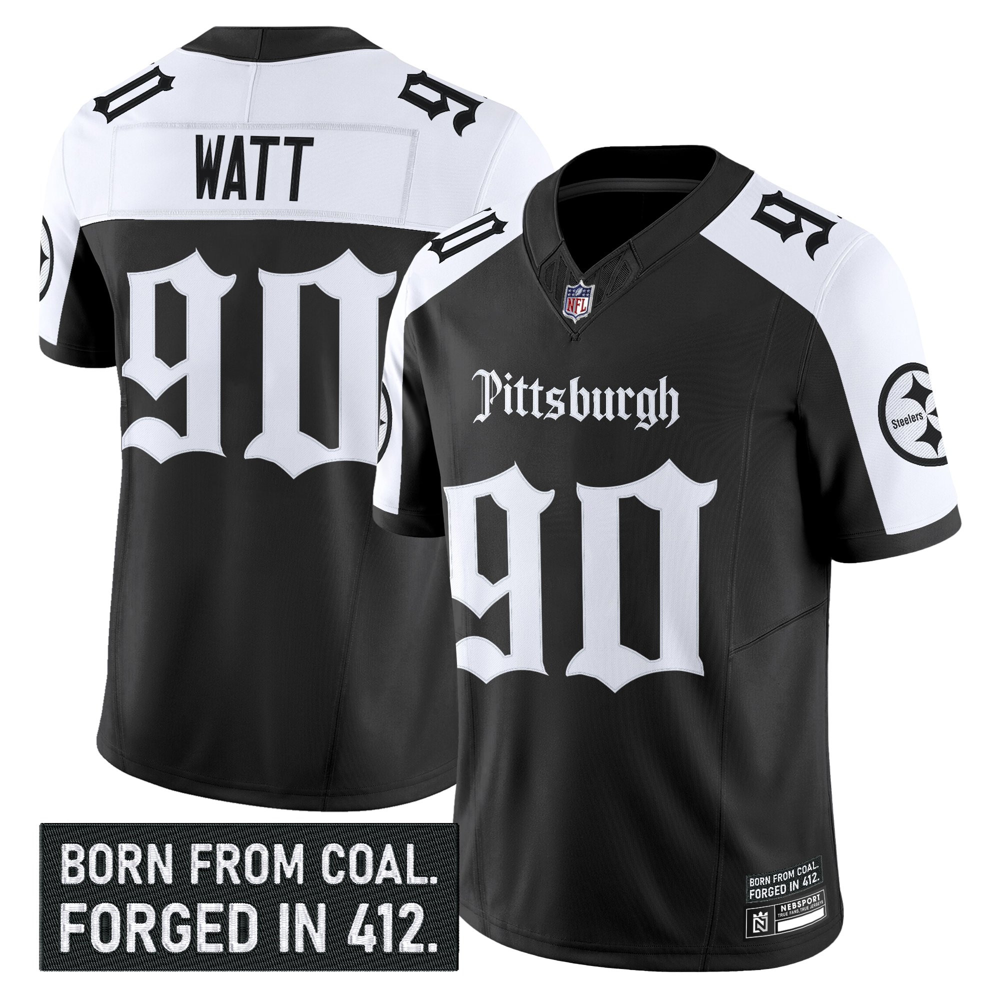 T. J. Watt Men's Pittsburgh Steelers Gothic Steel City Edition Vapor Limited Alternate Jersey - All Stitched