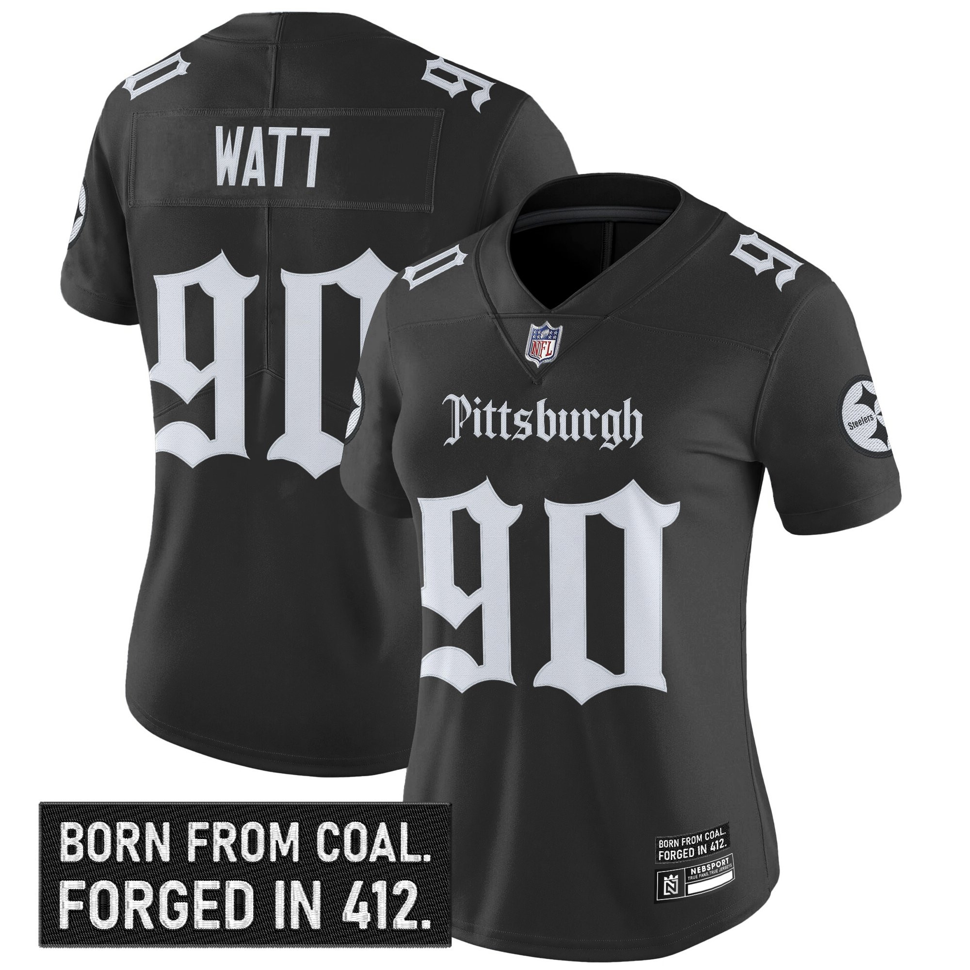 T. J. Watt Women's Pittsburgh Steelers Gothic Steel City Edition Vapor Limited Black Jersey - All Stitched