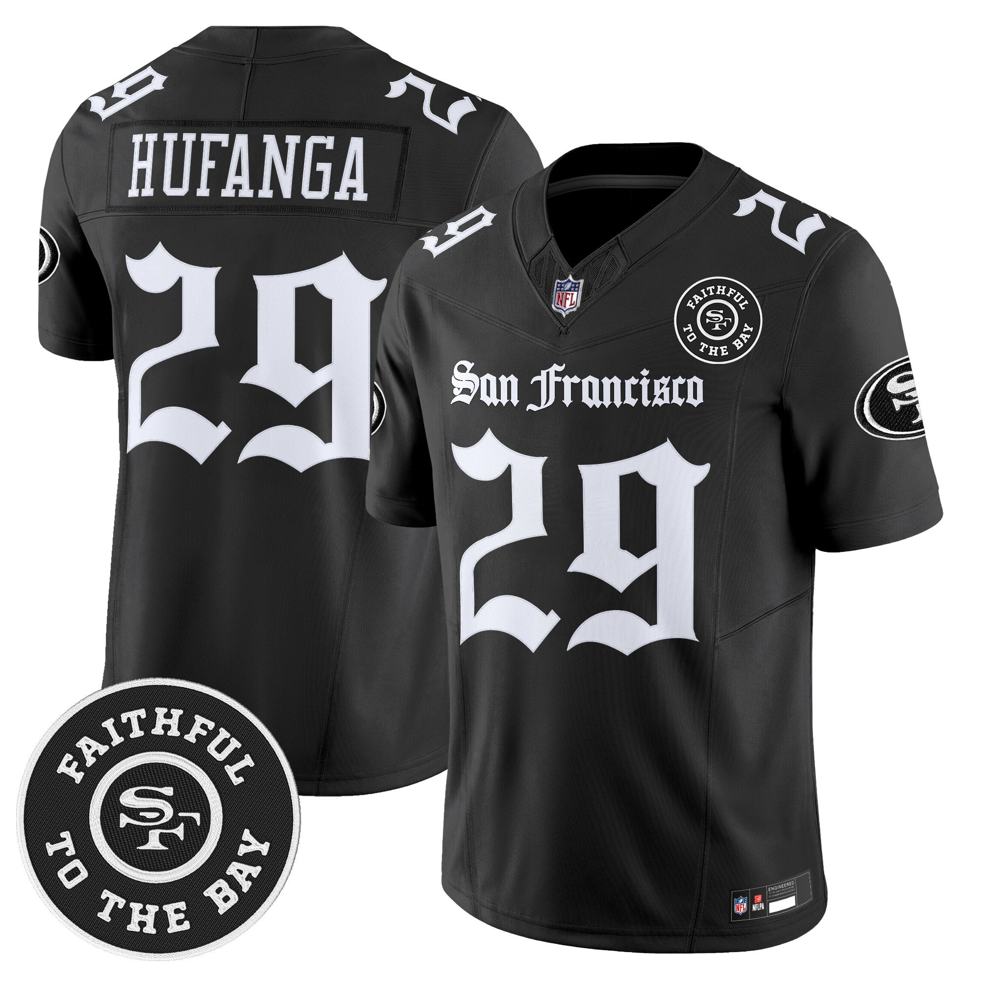Talanoa Hufanga Men's San Francisco 49ers Gothic Edition Vapor Limited Black Jersey - All Stitched