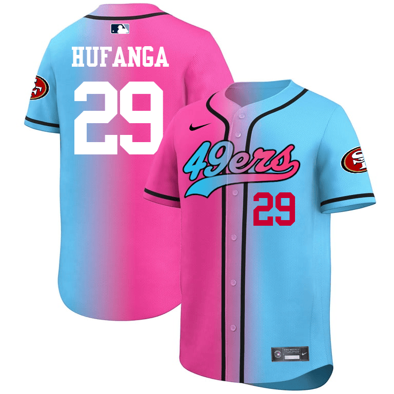 Talanoa Hufanga San Francisco 49ers 2025 Gradient Pink-Blue Vapor Limited Men Jersey - All Stitched