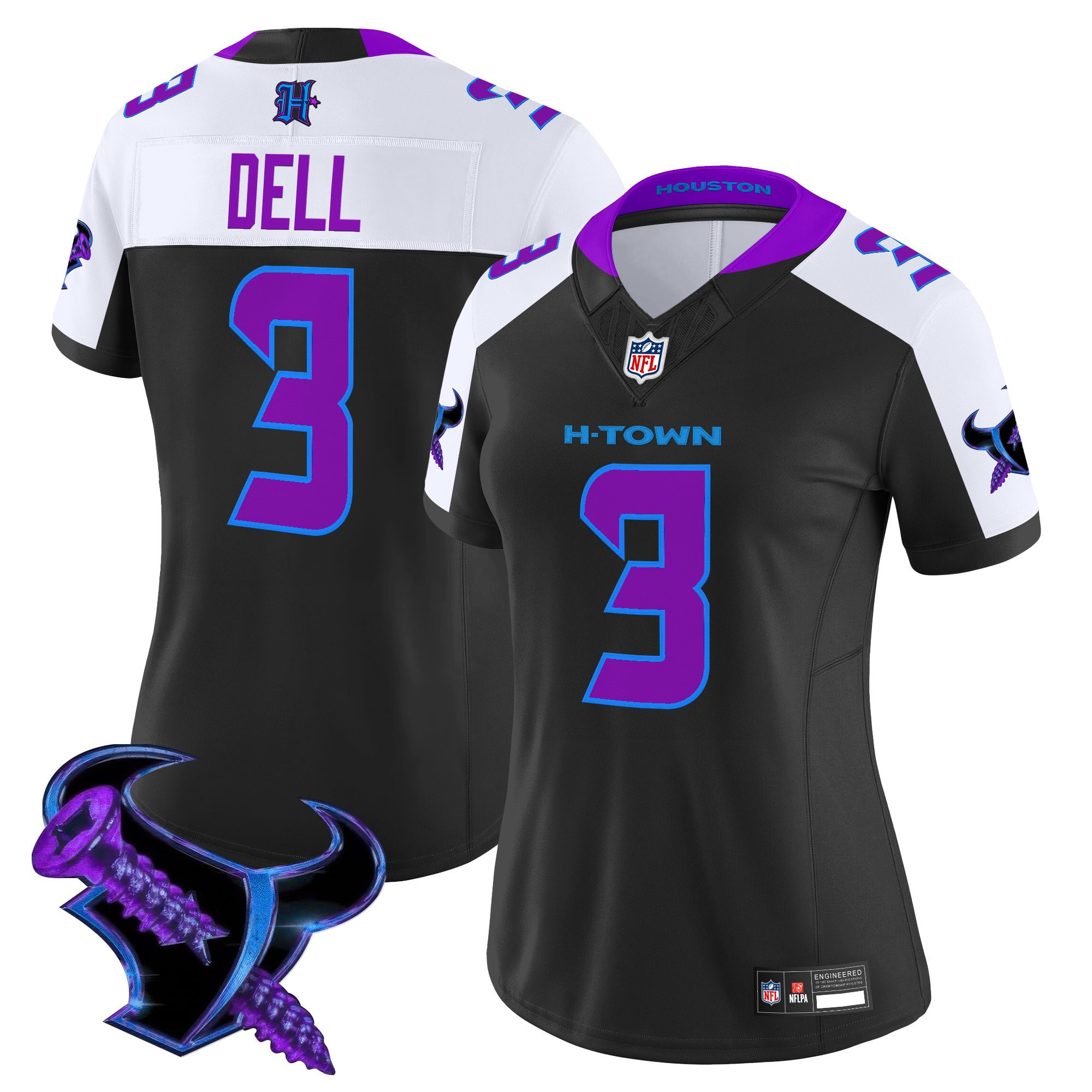 Tank Dell Women's Houston Texans 2025 DJ Screw Vapor Limited Black Alternate Jersey - All Stitched