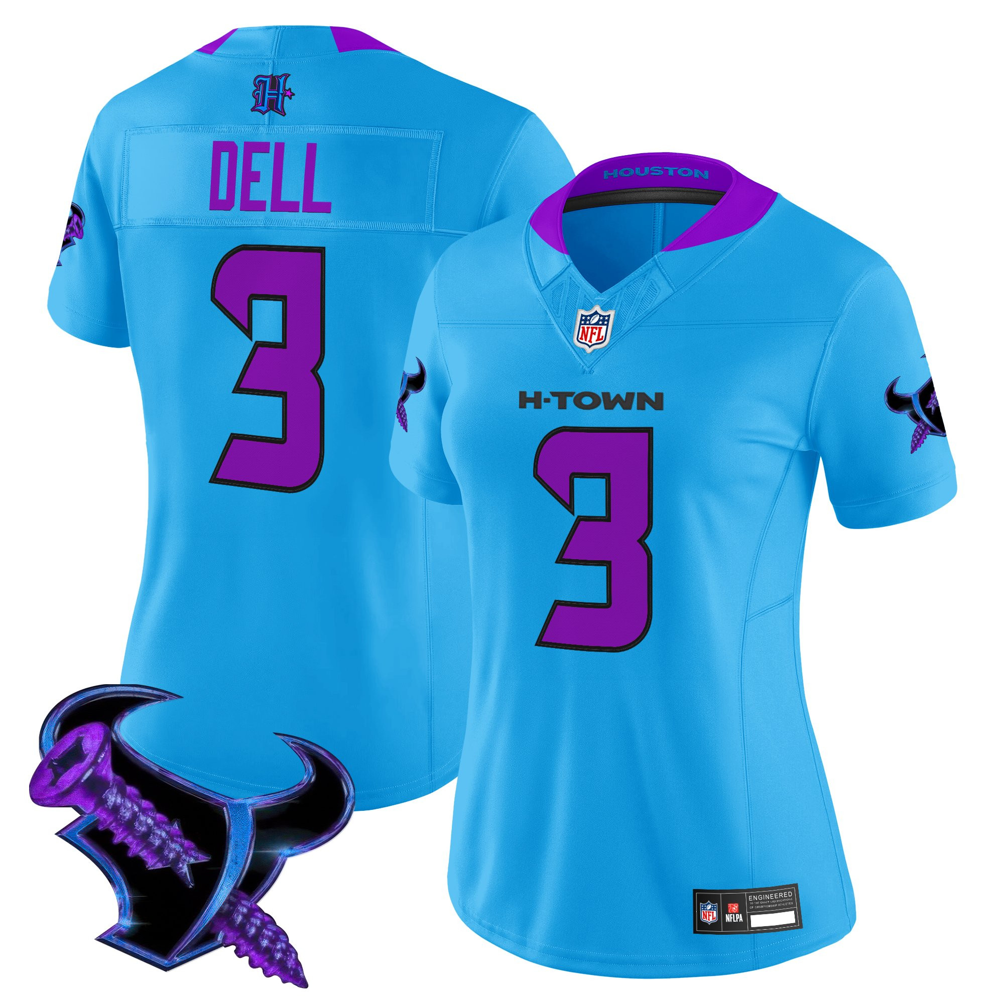 Tank Dell Women's Houston Texans 2025 DJ Screw Vapor Limited Blue Jersey - All Stitched