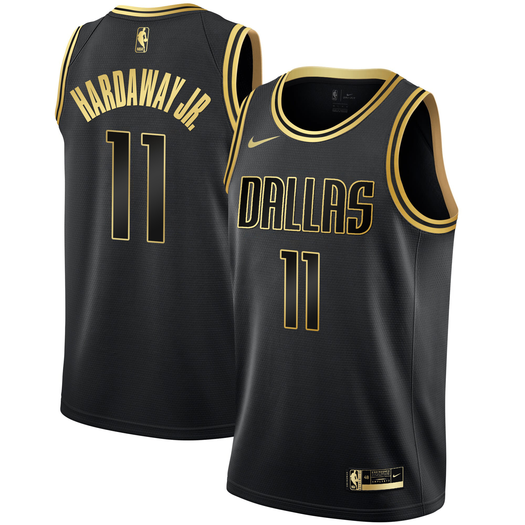 Tim Hardaway Jr. Men's Dallas Mavericks Black Limited & Black Gold Black Gold Jersey - All Stitched