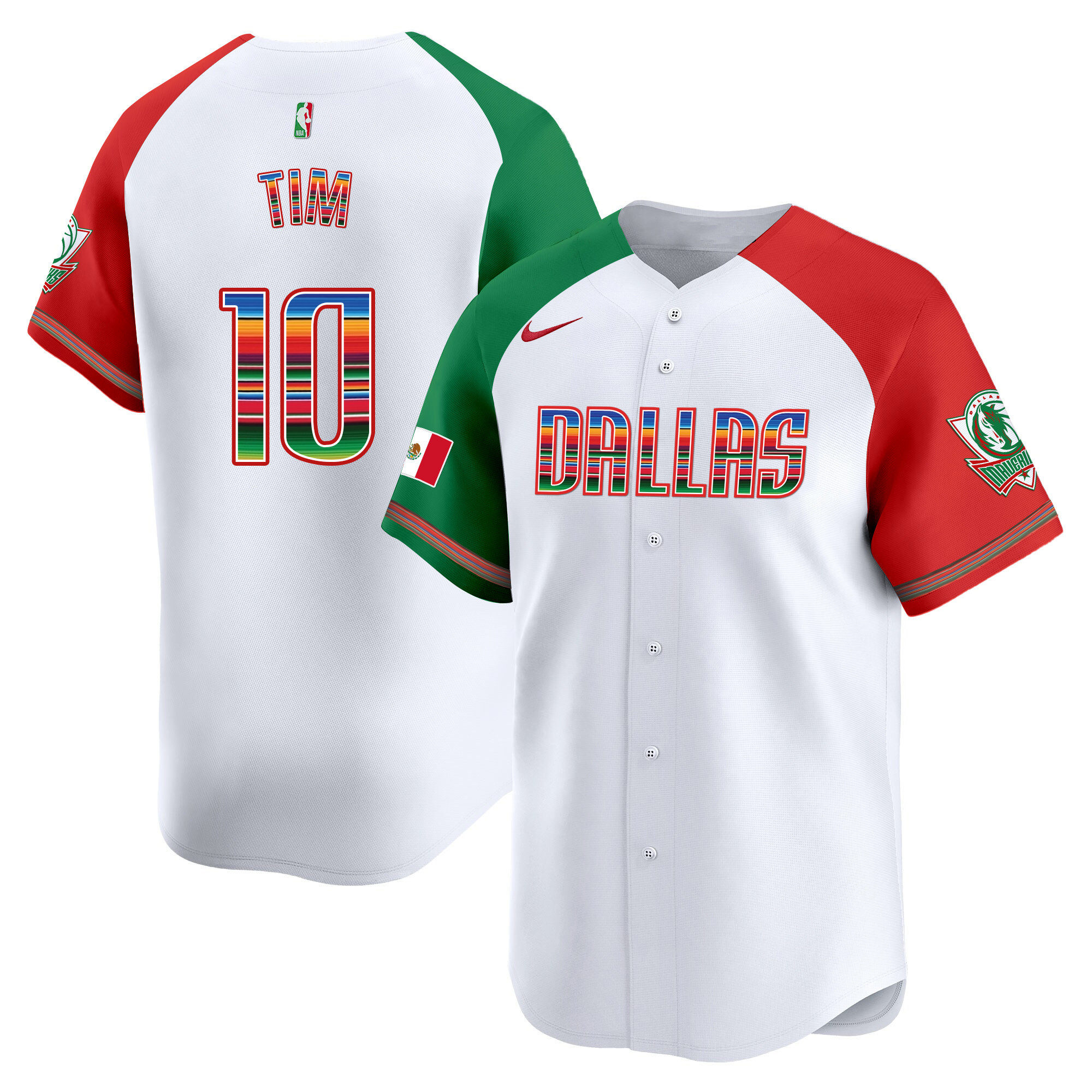 Tim Hardaway Jr. Men's Dallas Mavericks Mexico Vapor Baseball Alternate Jersey - All Stitched