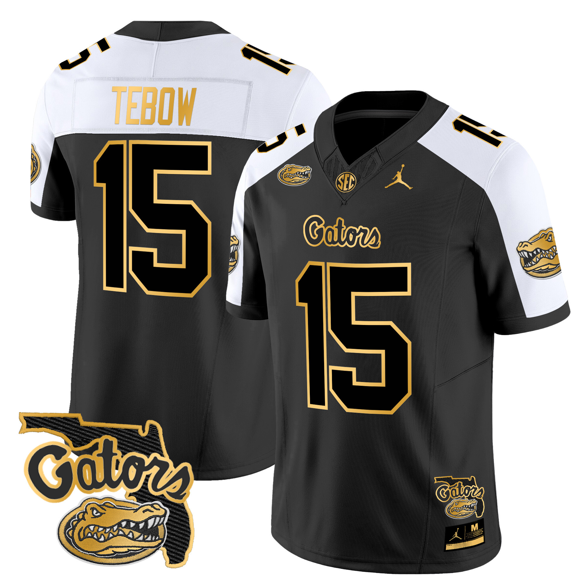 Tim Tebow Men's Florida Gators 2025 Florida Patch Gold Vapor Limited Alternate Jersey - All Stitched