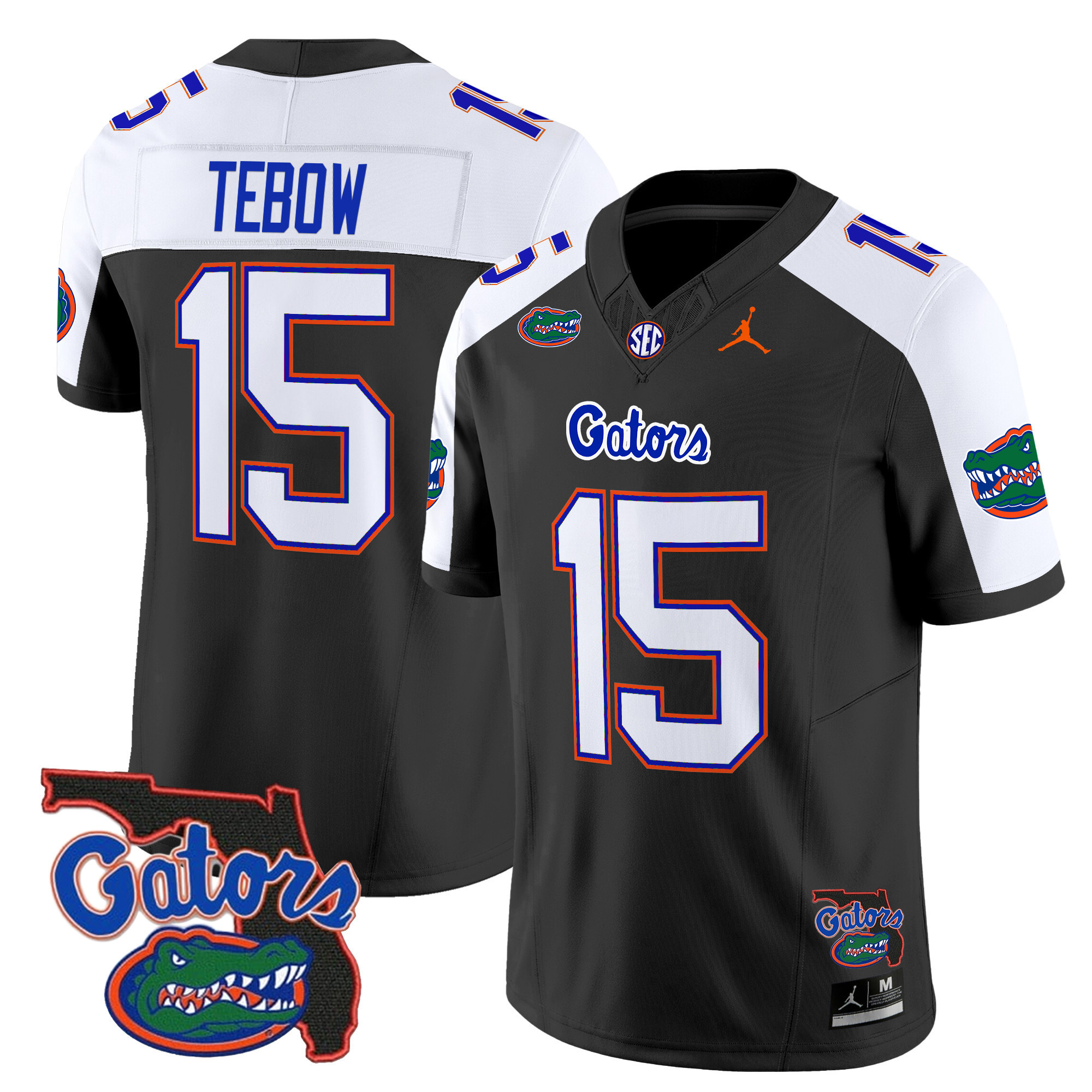 Tim Tebow Men's Florida Gators 2025 Florida Patch Vapor Limited Black Alternate Jersey - All Stitched