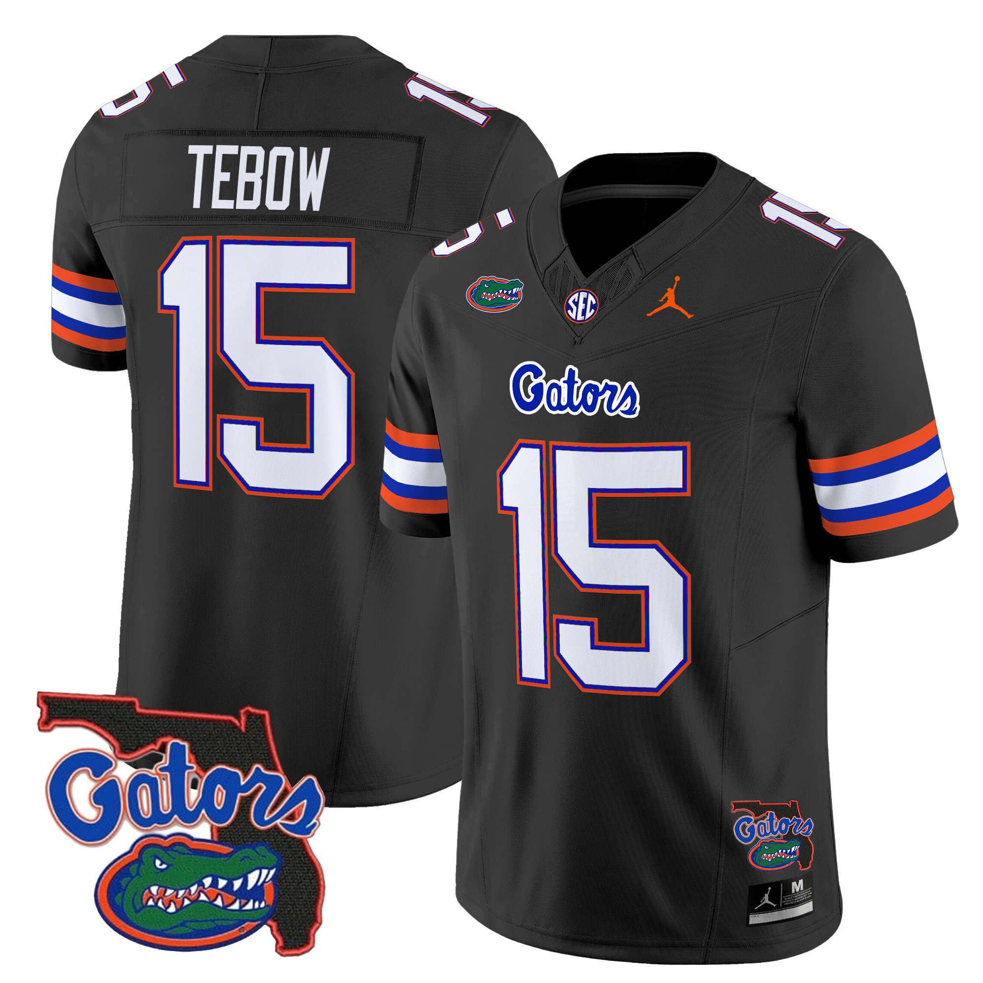 Tim Tebow Men's Florida Gators 2025 Florida Patch Vapor Limited Black Jersey - All Stitched