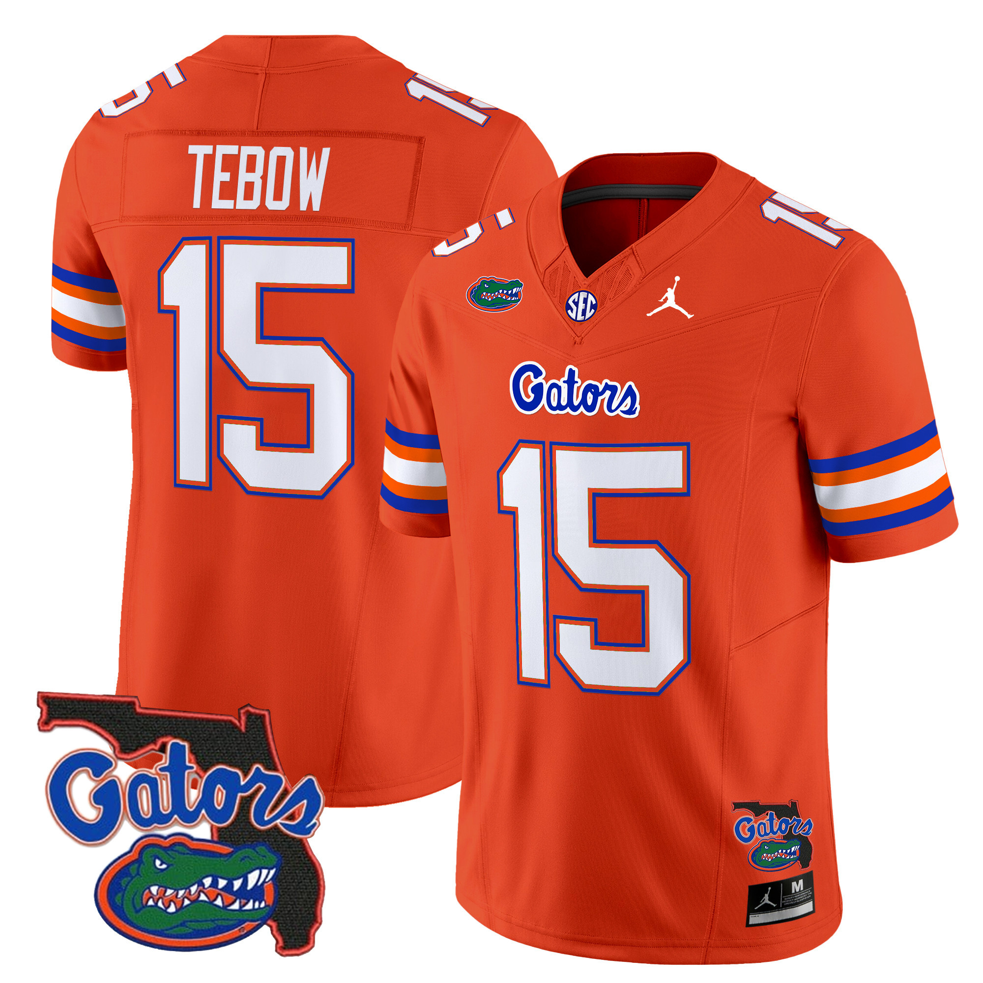 Tim Tebow Men's Florida Gators 2025 Florida Patch Vapor Limited Orange Jersey - All Stitched