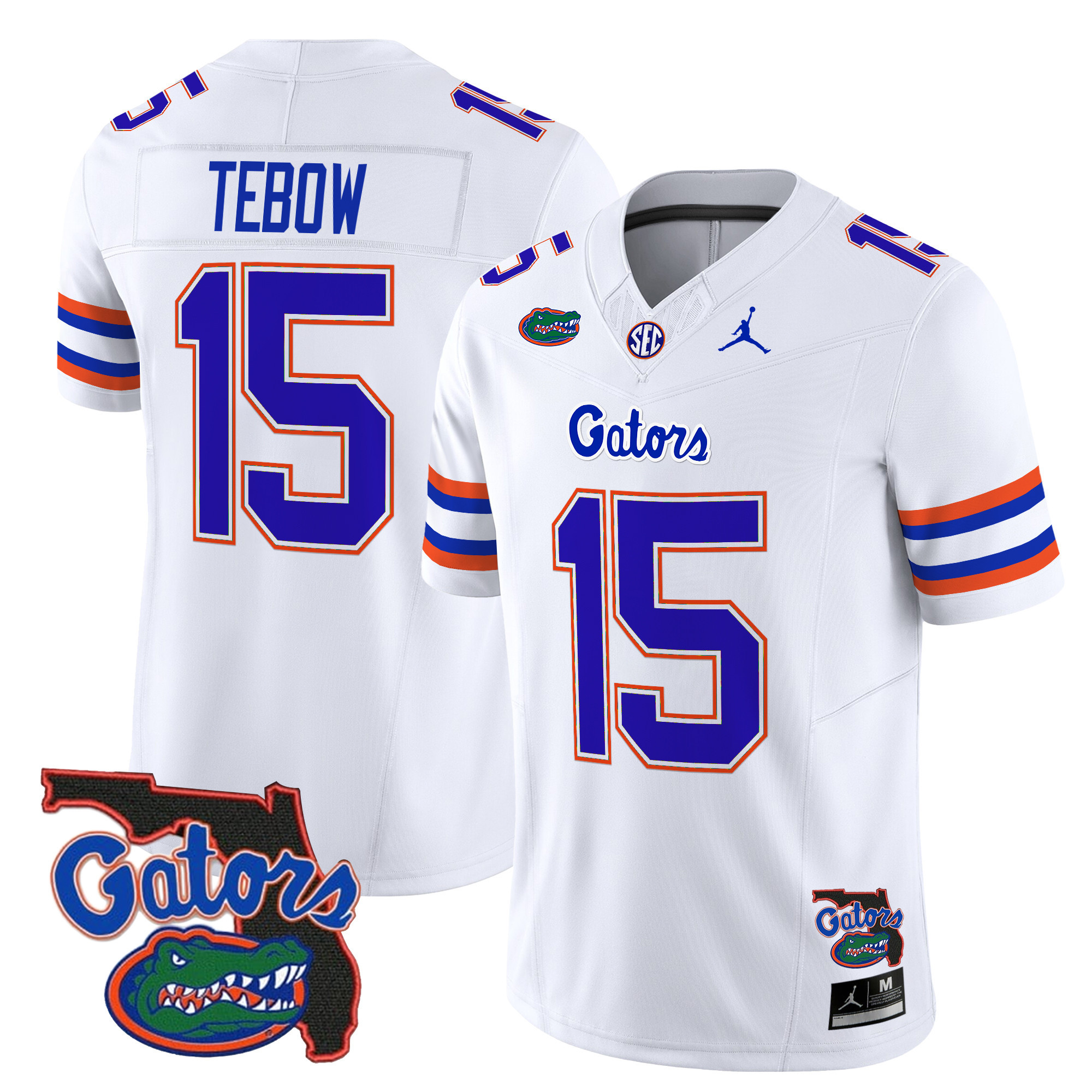 Tim Tebow Men's Florida Gators 2025 Florida Patch Vapor Limited White Jersey - All Stitched