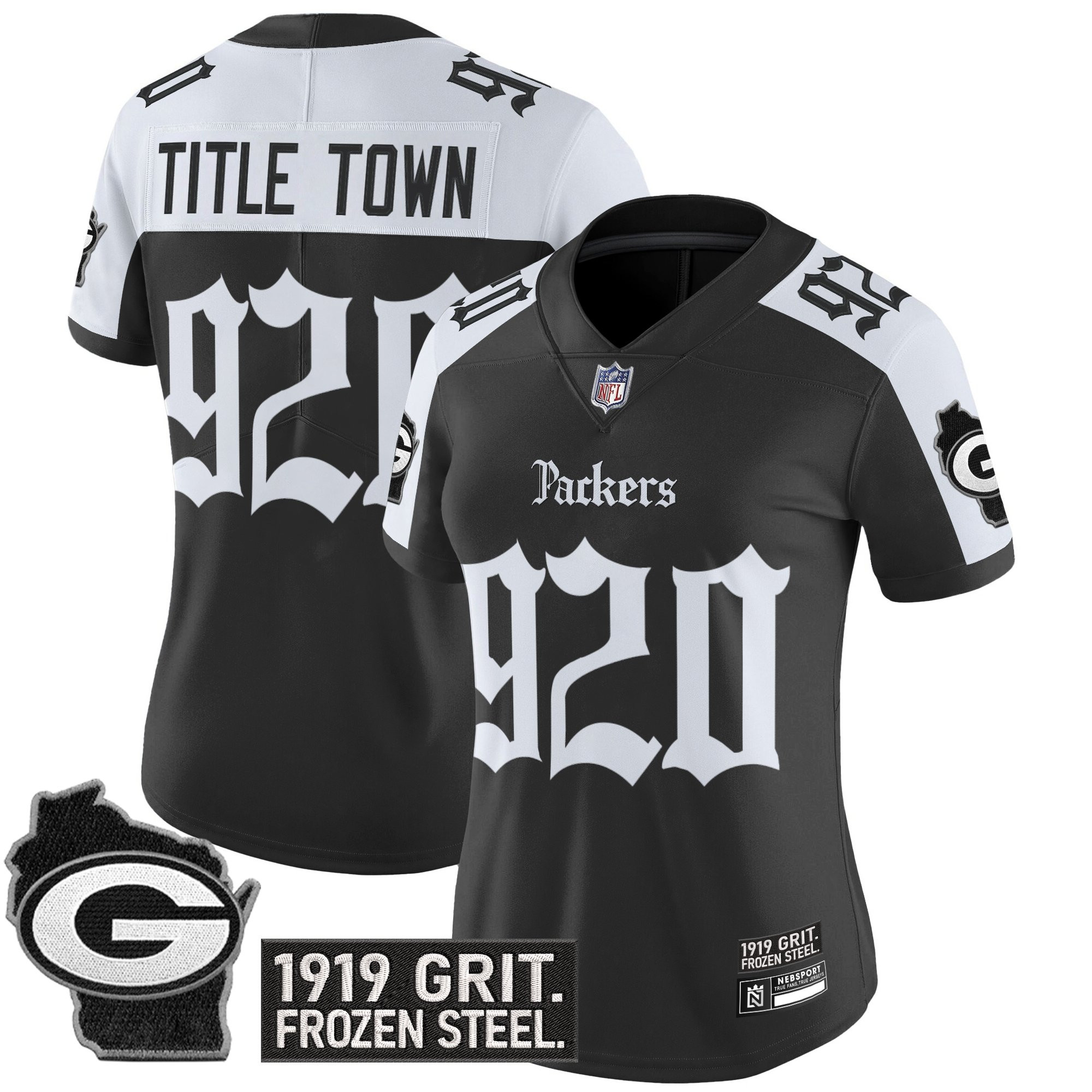 Title Town 920 Women's Green Bay Packers Gothic Frozen Tundra Edition Vapor Limited Alternate Jersey - All Stitched