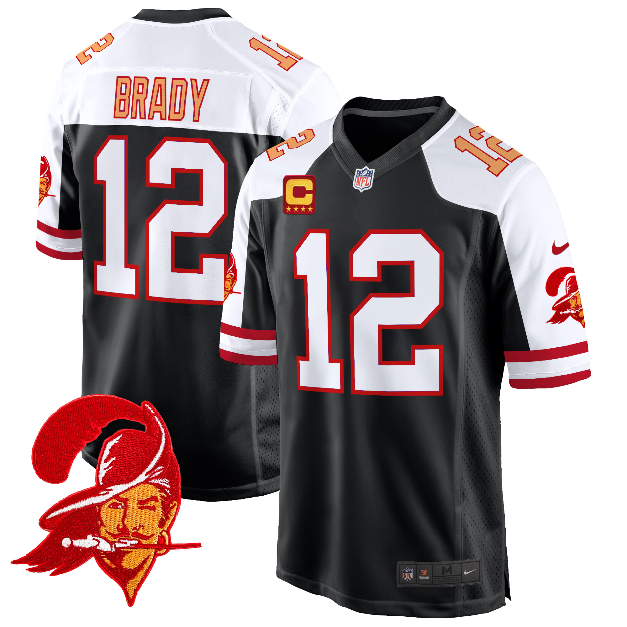 Tom Brady Men's Tampa Bay Buccaneers Throwback Game Black Alternate Jersey - All Stitched