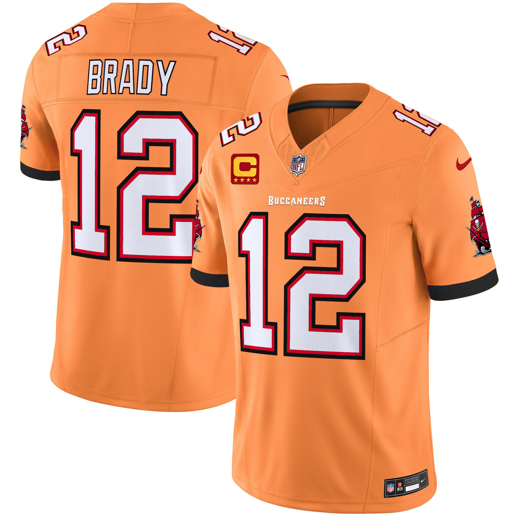 Tom Brady Men's Tampa Bay Buccaneers Throwback Vapor Limited Creamsicle Jersey V3 - All Stitched