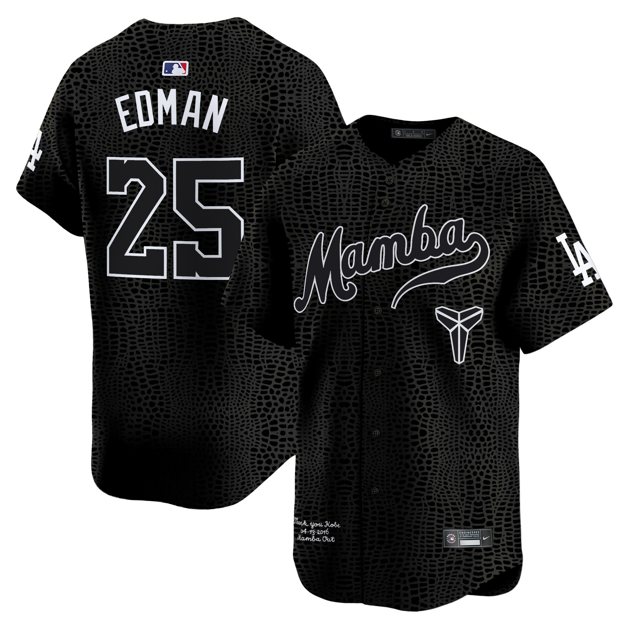 Tommy Edman Men's Los Angeles Dodgers Kobe Bryant Mamba Vapor Premier Limited Mamba Jersey - All Stitched