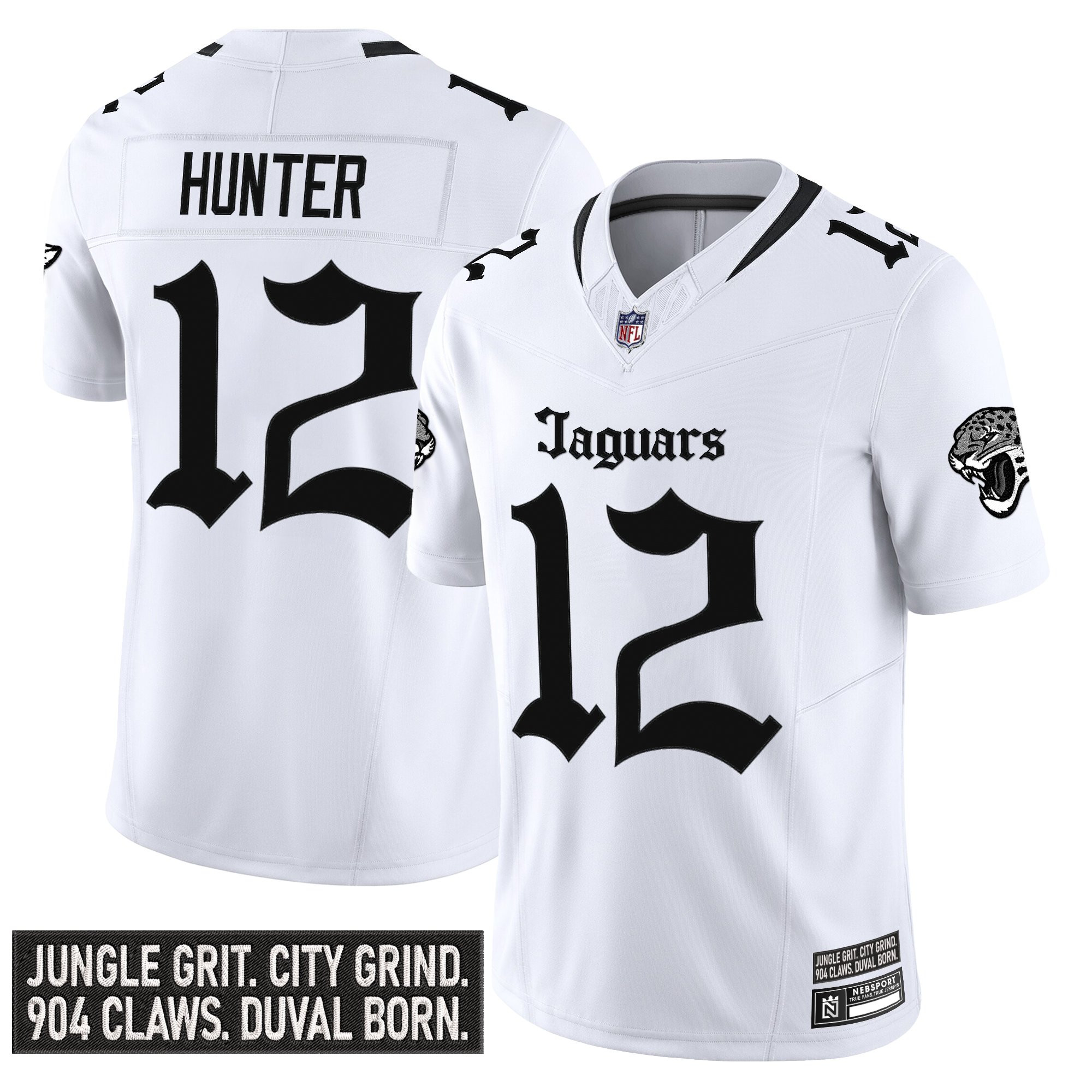 Travis Hunter Men's Jacksonville Jaguars Gothic Duvall Shadows Edition Vapor White Jersey - All Stitched