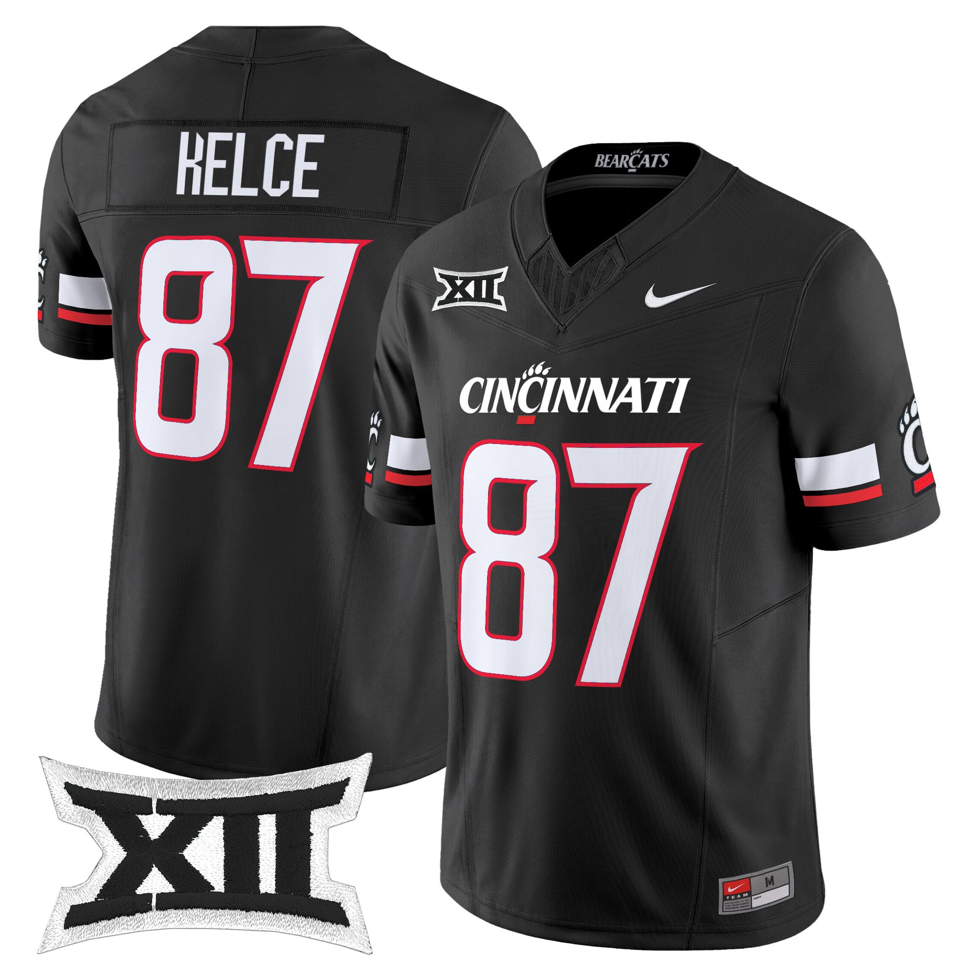 Travis Kelce Men's Cincinnati Bearcats 2025 Vapor Limited Black Jersey - All Stitched