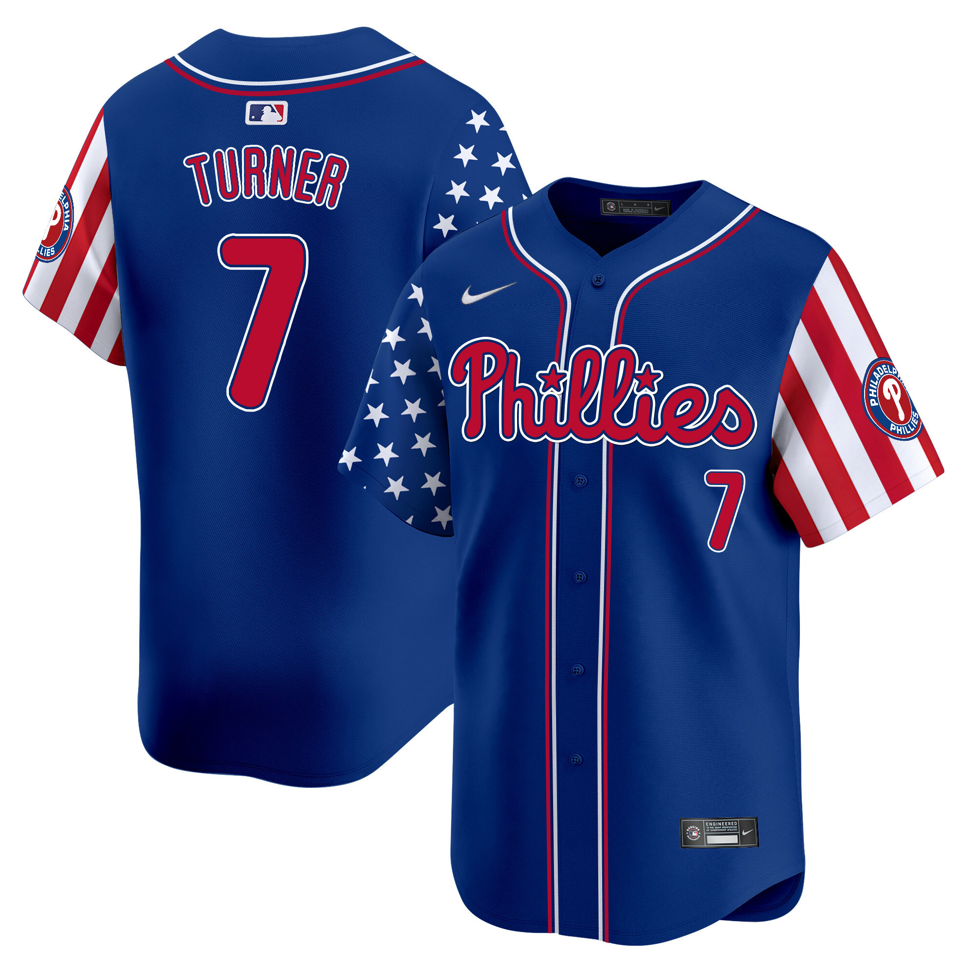 Trea Turner Men's Philadelphia Phillies 2025 Memorial Day Vapor Premier Limited Royal Jersey - All Stitched