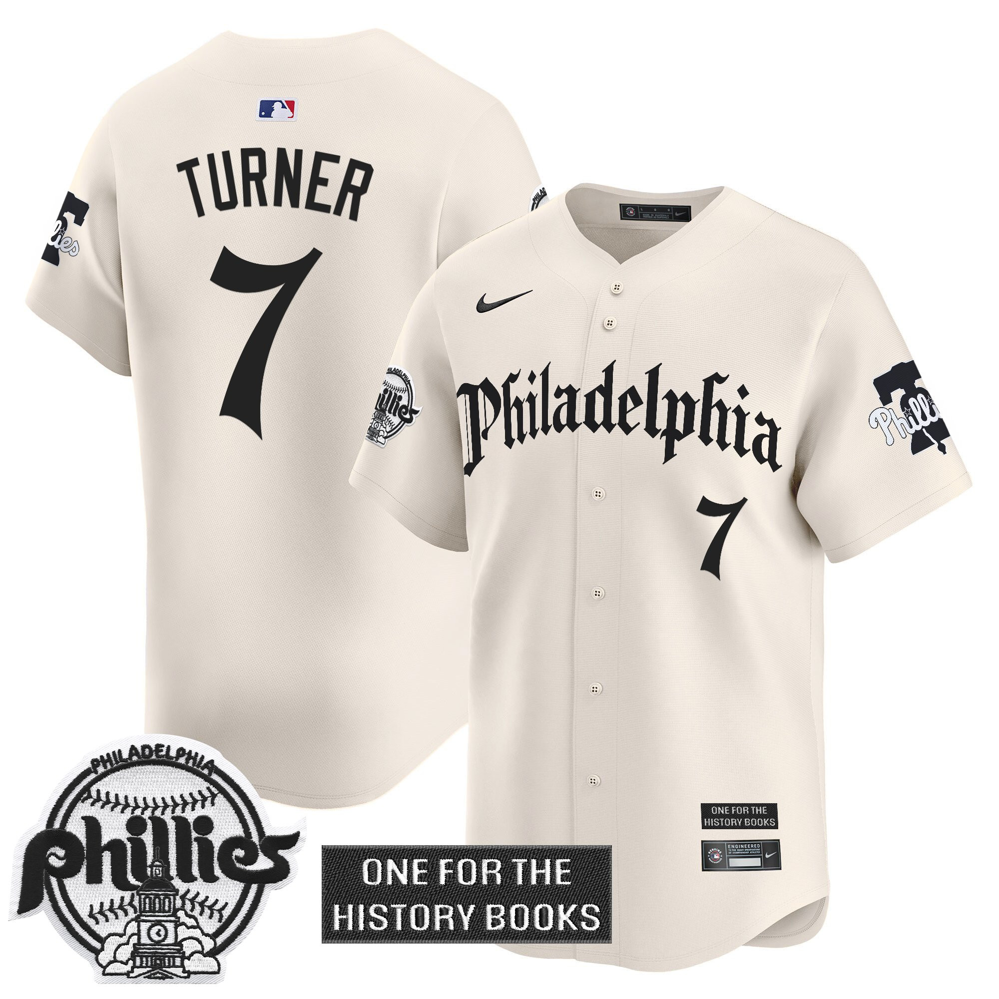 Trea Turner Men's Philadelphia Phillies Retro Newspaper Edition Vapor Premier Limited Cream Jersey - All Stitched