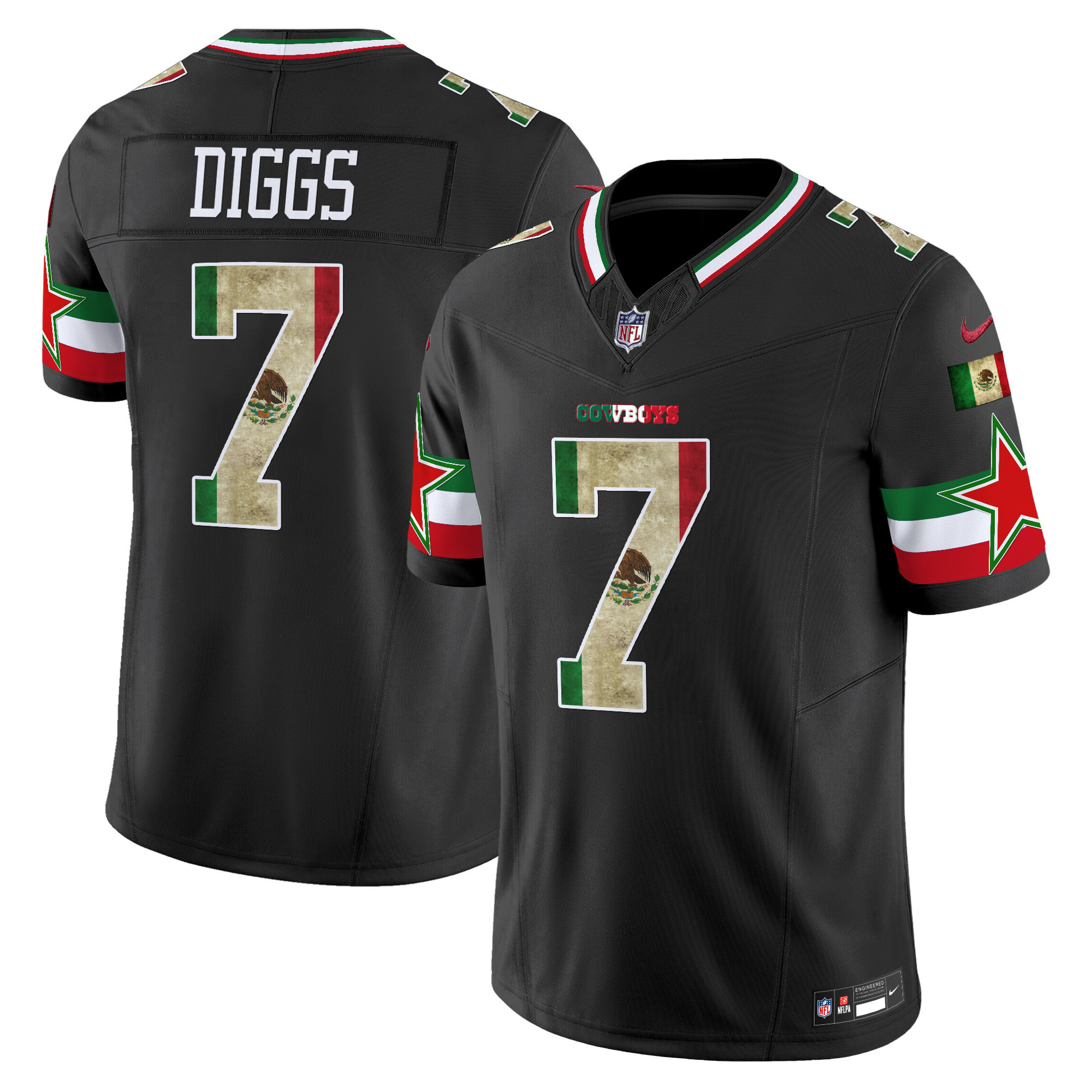 Trevon Diggs Men's Dallas Cowboys Mexico Vapor Limited Black Jersey V3 - All Stitched