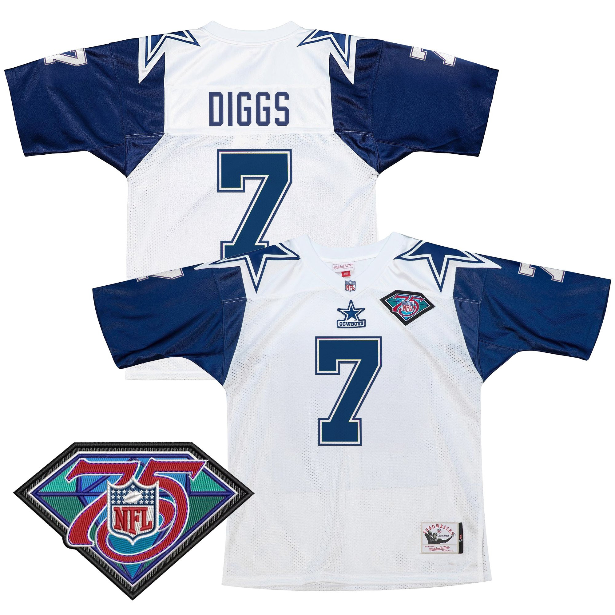 Trevon Diggs Men's Dallas Cowboys Throwback Player White Jersey - All Stitched