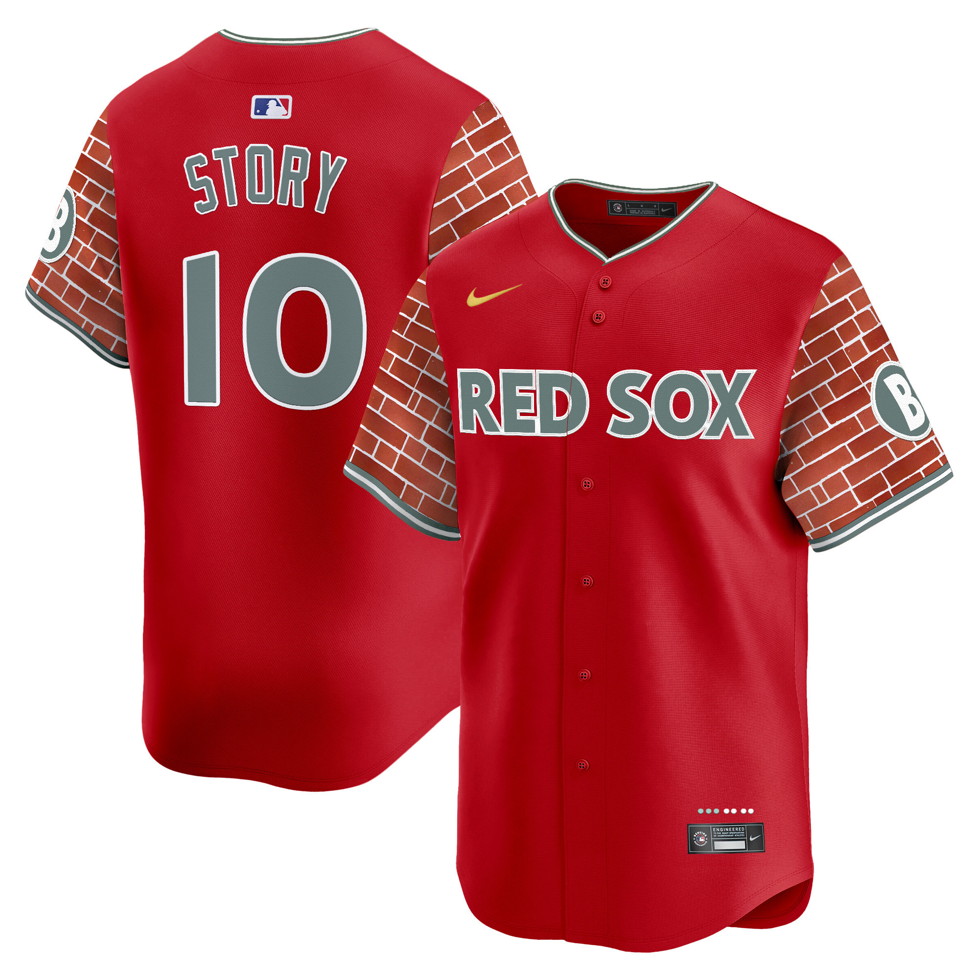 Trevor Story Men's Boston Red Sox 2025 Fenway Red Brick Style Vapor Premier Limited Red Jersey - Stitched