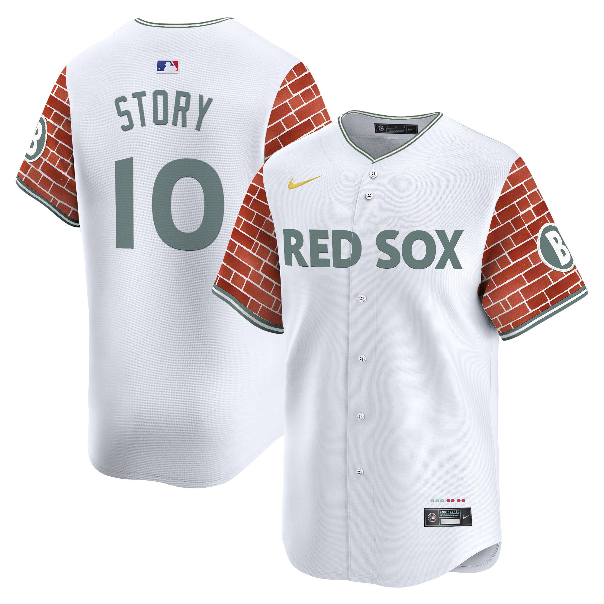 Trevor Story Men's Boston Red Sox 2025 Fenway Red Brick Style Vapor Premier Limited White Jersey - Stitched