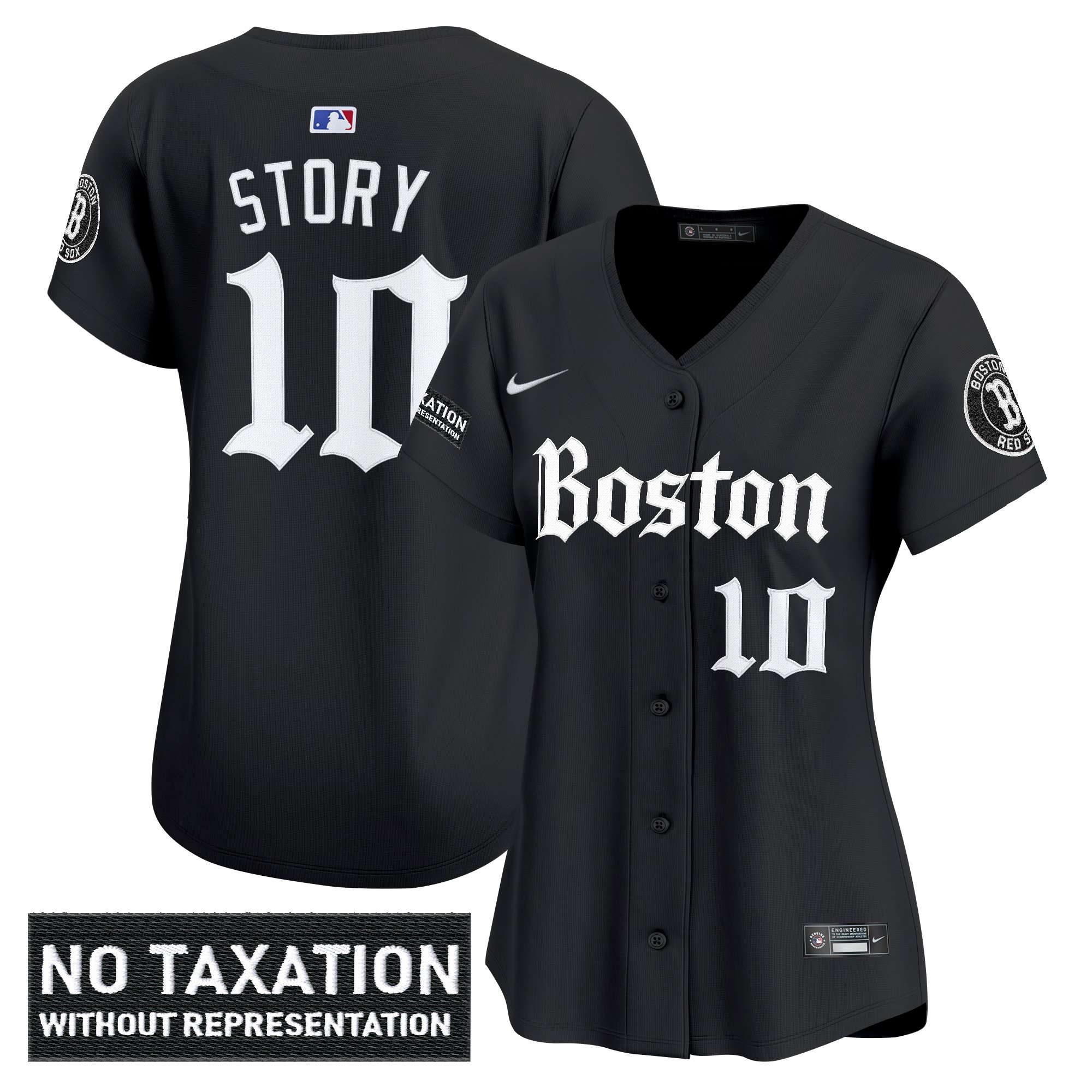 Trevor Story Women's Boston Red Sox Retro Newspaper Edition Vapor Premier Limited Black Jersey - All Stitched