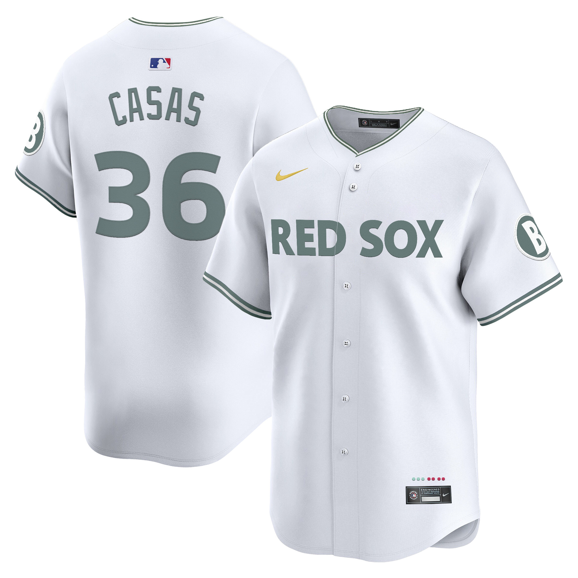 Triston Casas Men's Boston Red Sox 2025 City Connect Vapor Premier Limited White Jersey - All Stitched