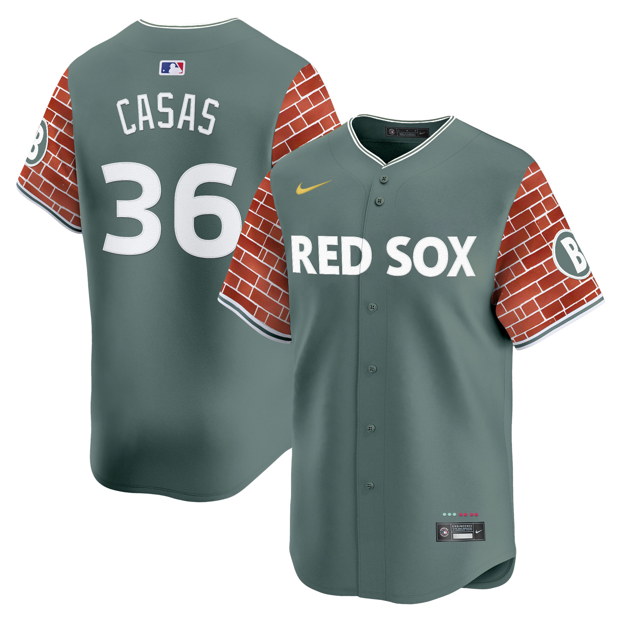 Triston Casas Men's Boston Red Sox 2025 Fenway Red Brick Style Vapor Premier Limited Green Jersey - Stitched